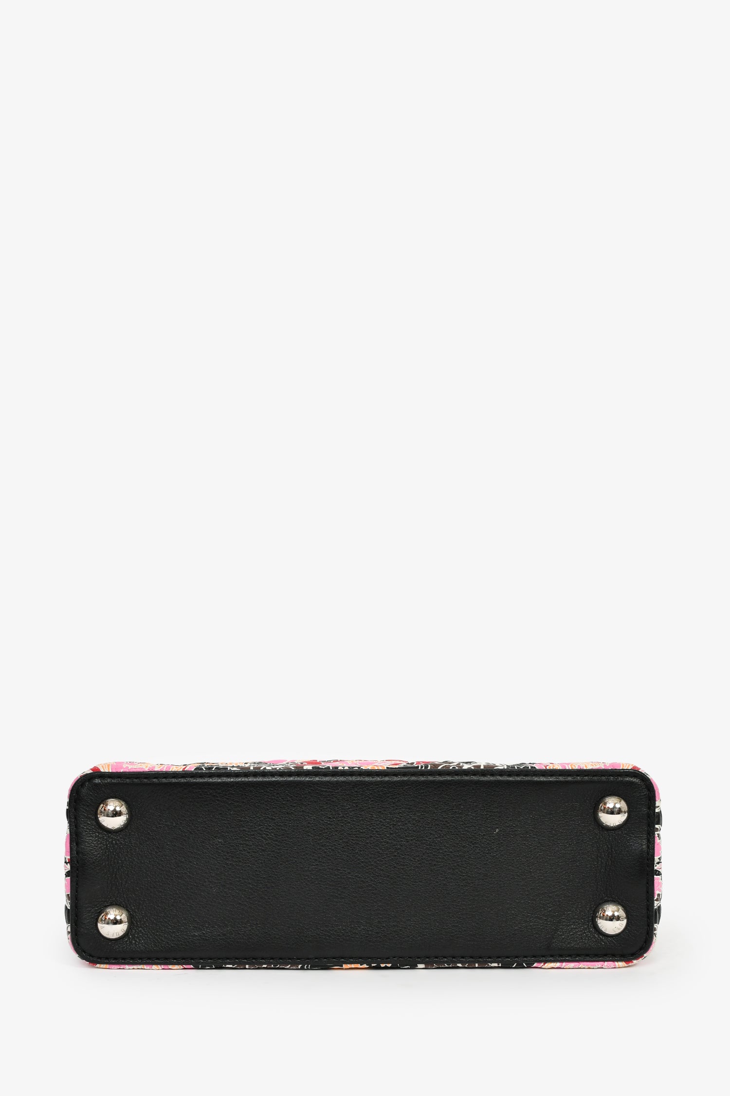 Louis Vuitton 2015 Black/Multicolour Leather Wild Flowers Capucines BB Top Handle Bag with Strap