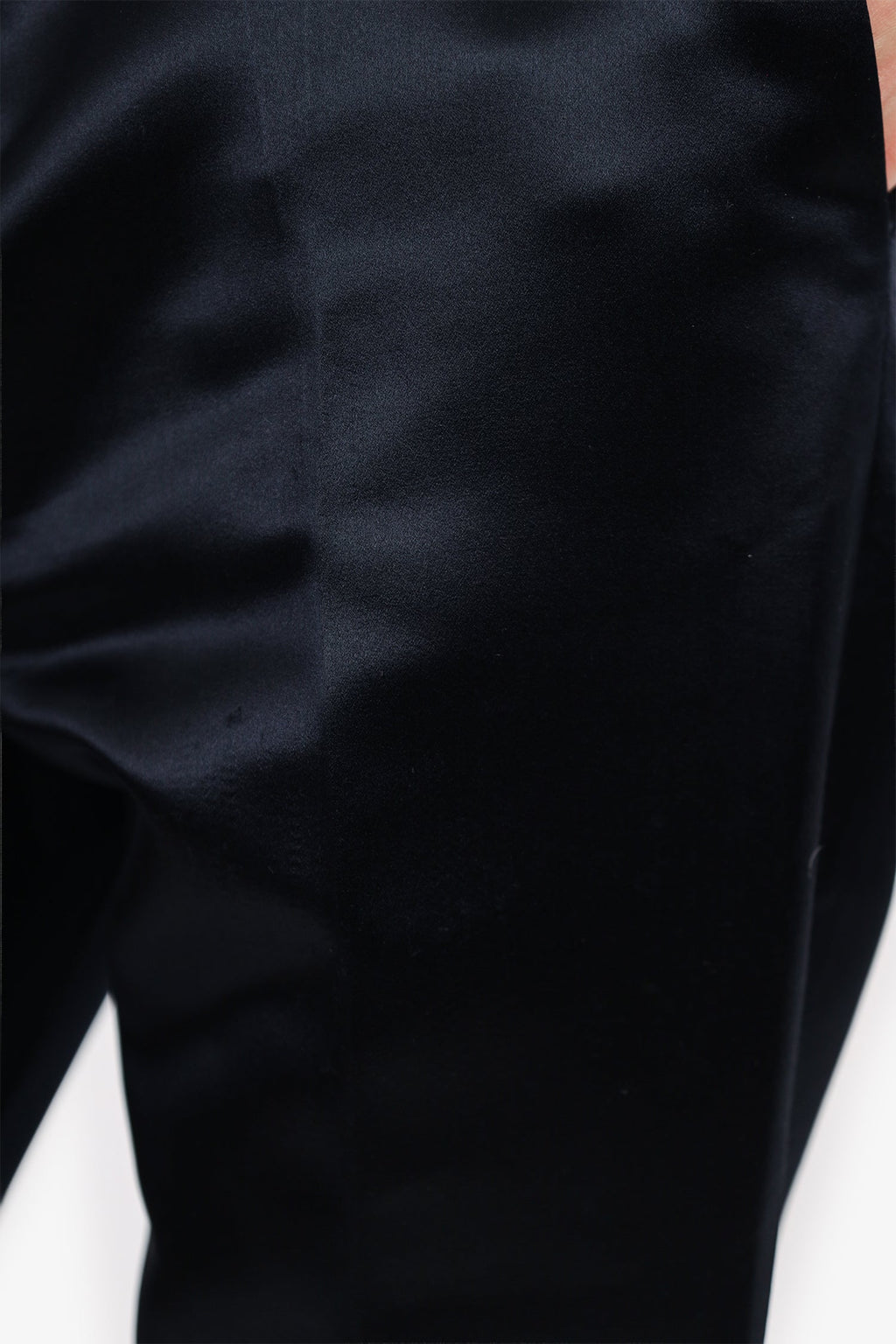 D&G Dolce & Gabbana Black Satin High Waisted Trousers Size 40