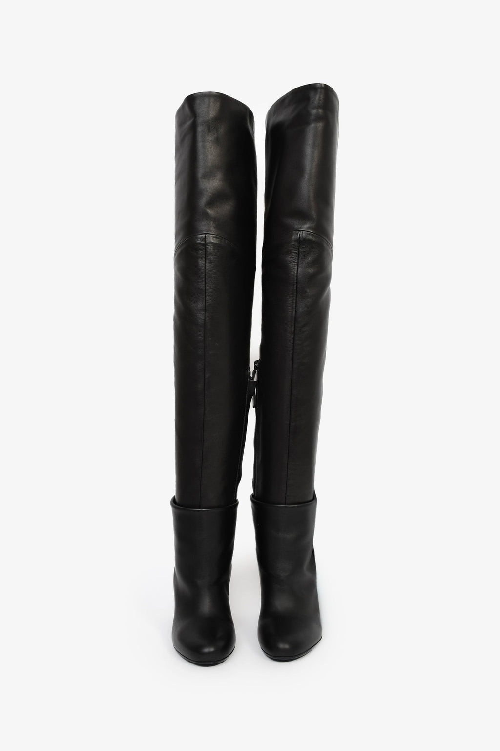 Hermès Black Nappa Leather 'Johanna' Knee High Boots Size 37