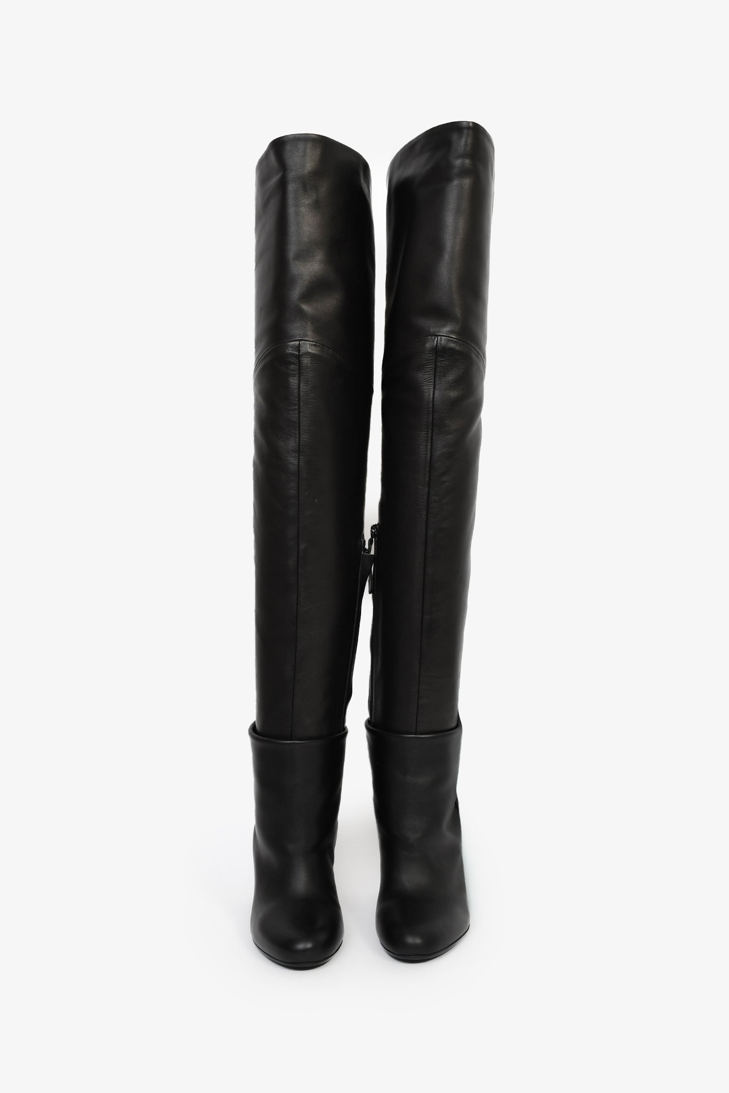 Hermès Black Nappa Leather 'Johanna' Knee High Boots Size 37