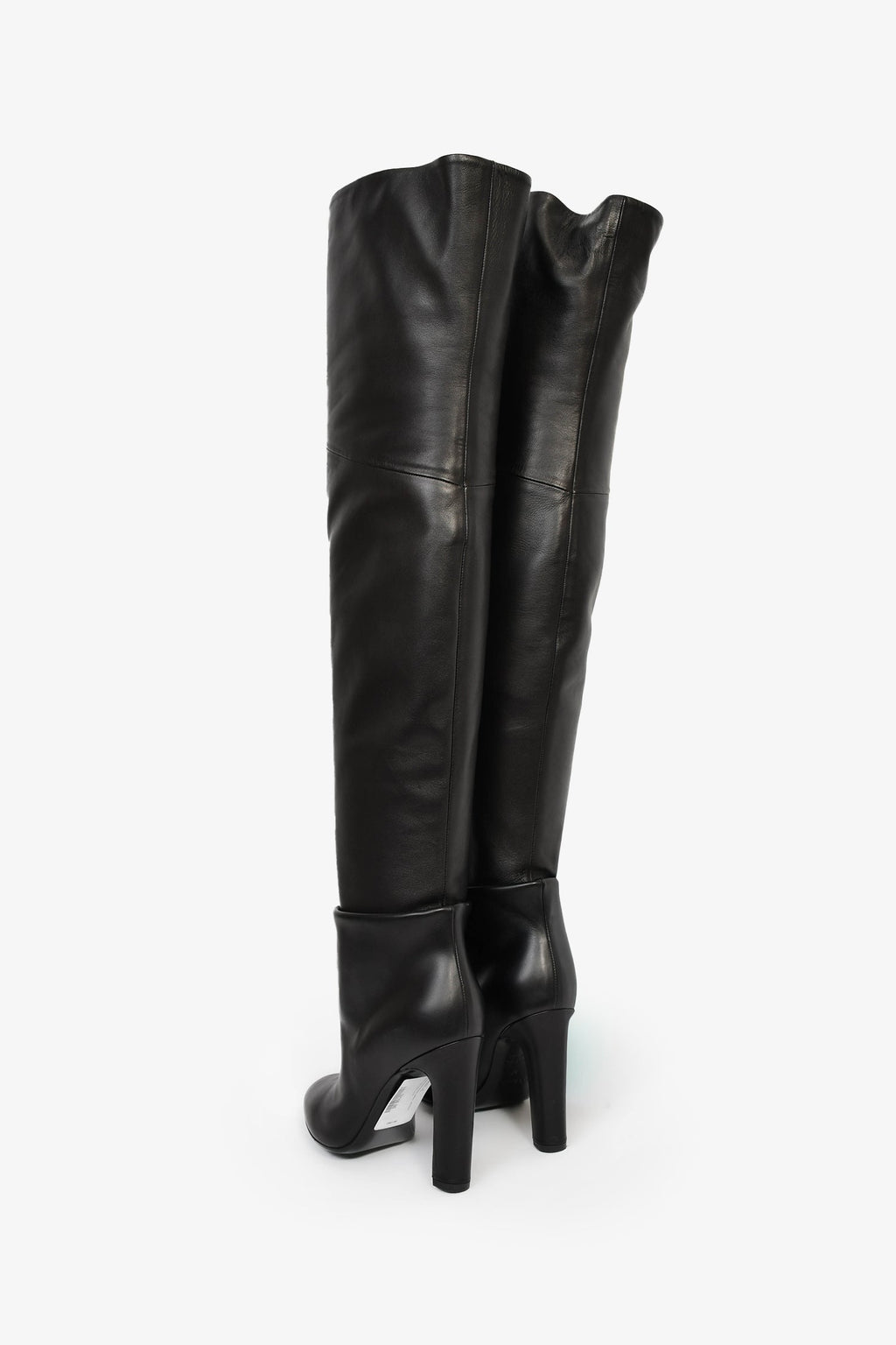 Hermès Black Nappa Leather 'Johanna' Knee High Boots Size 37