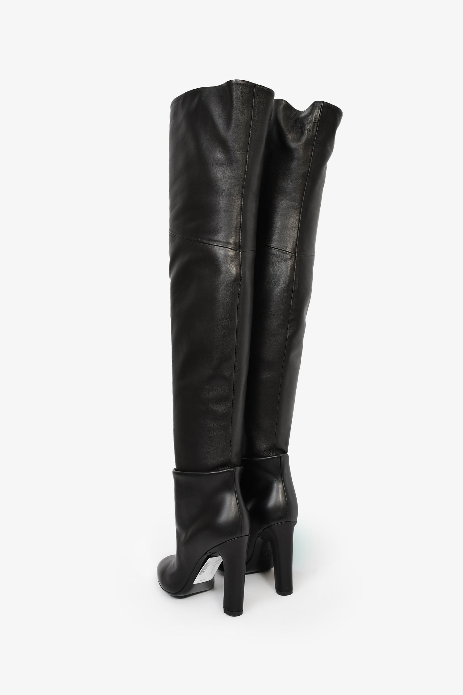 Hermès Black Nappa Leather 'Johanna' Knee High Boots Size 37