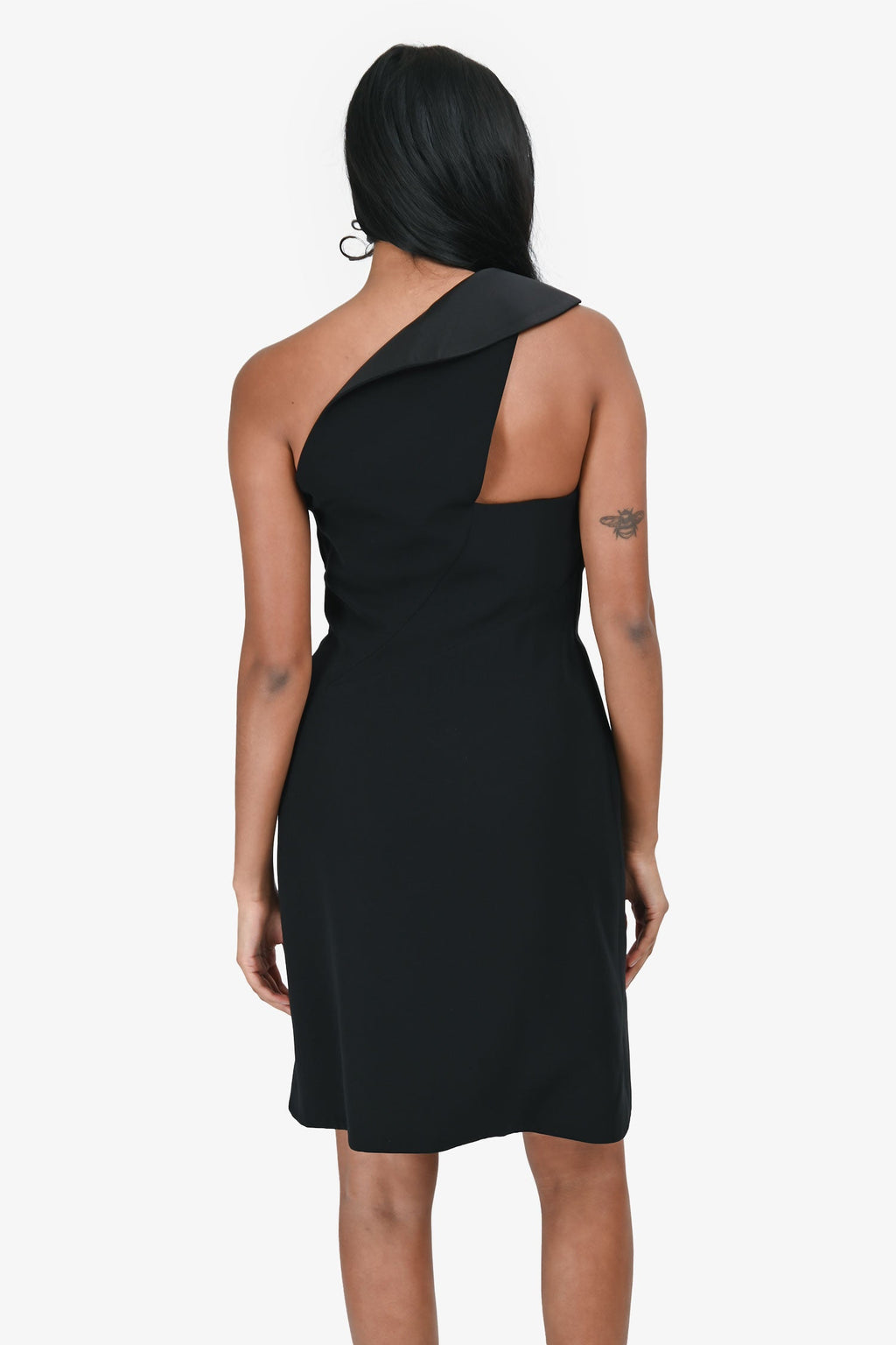 Giorgio Armani Black Silk One Shoulder Tube Mini Dress Size 38
