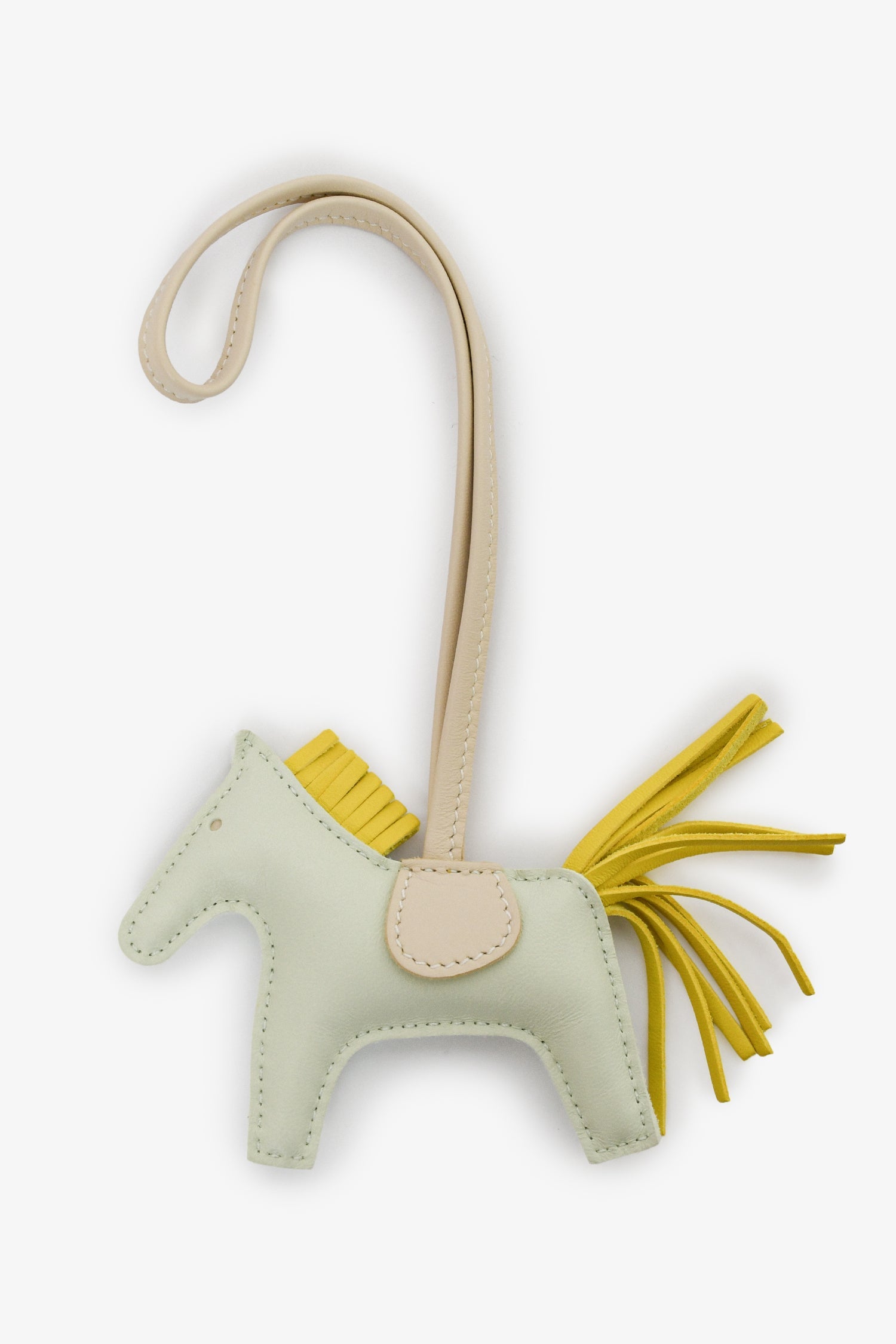 Hermès 2023 Vert Fizz/Yellow Leather Cheval Horse Charm