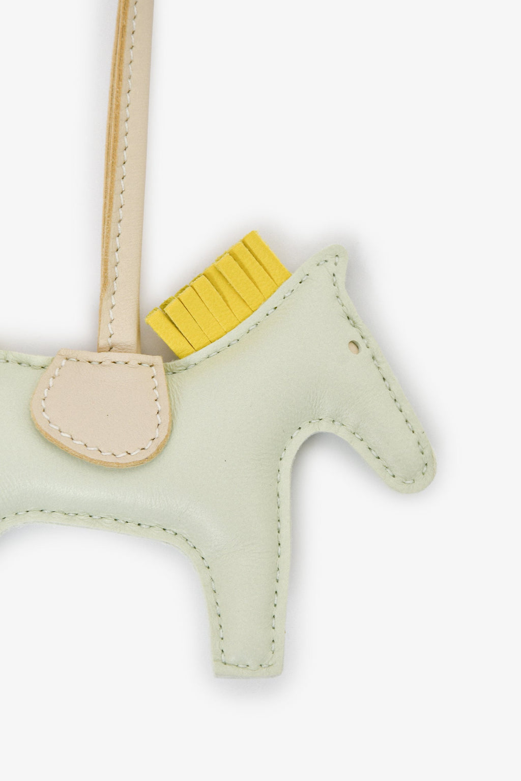 Hermès 2023 Vert Fizz/Yellow Leather Cheval Horse Charm