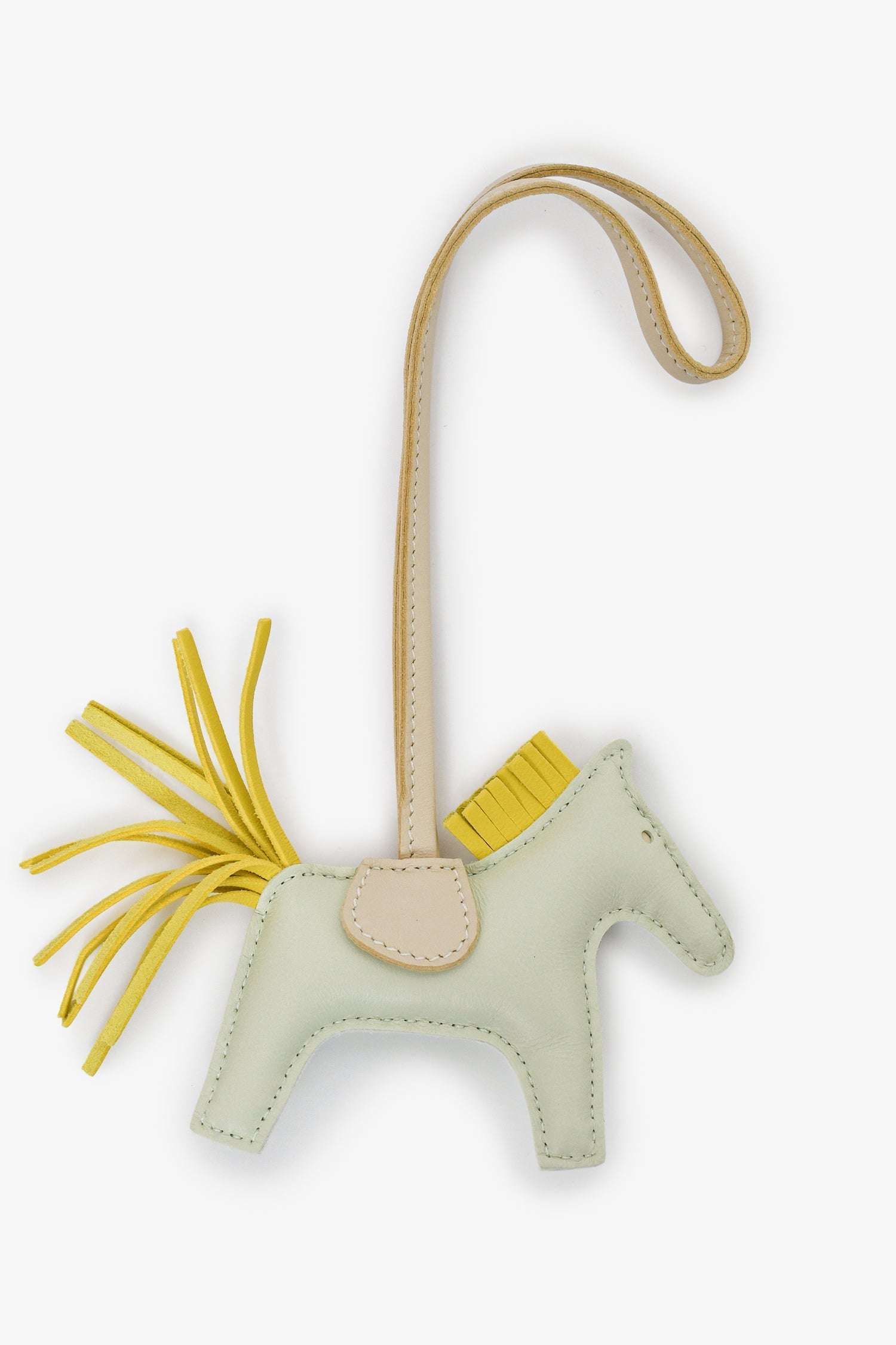 Hermès 2023 Vert Fizz/Yellow Leather Cheval Horse Charm