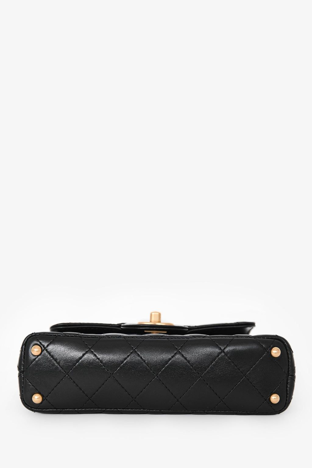 Pre-Loved Chanel™ 2025 Black Lambskin Mini Top Handle Chain Bag