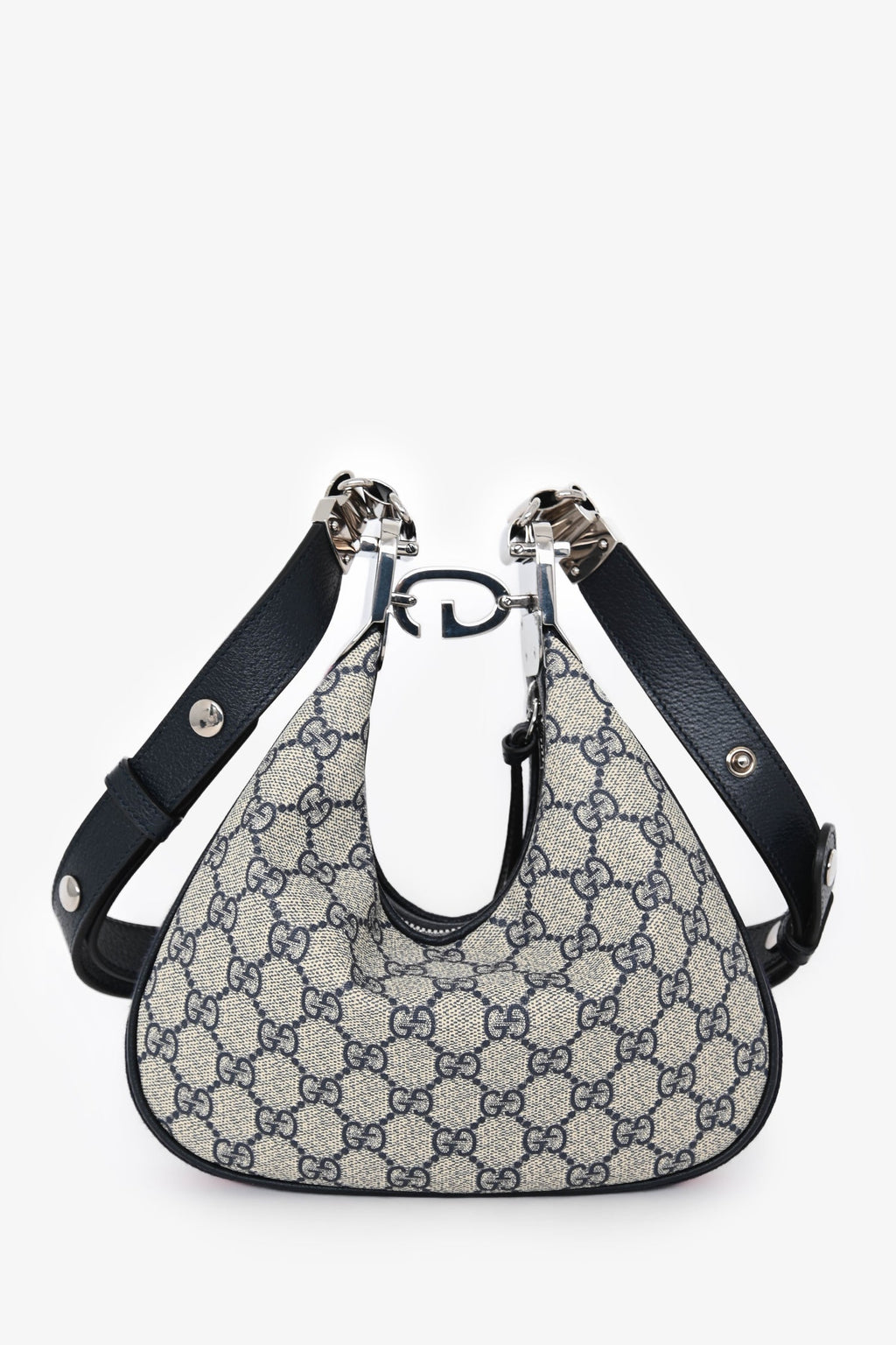 Gucci Blue Canvas/Leather GG 'Attache' Small Bag with Strap