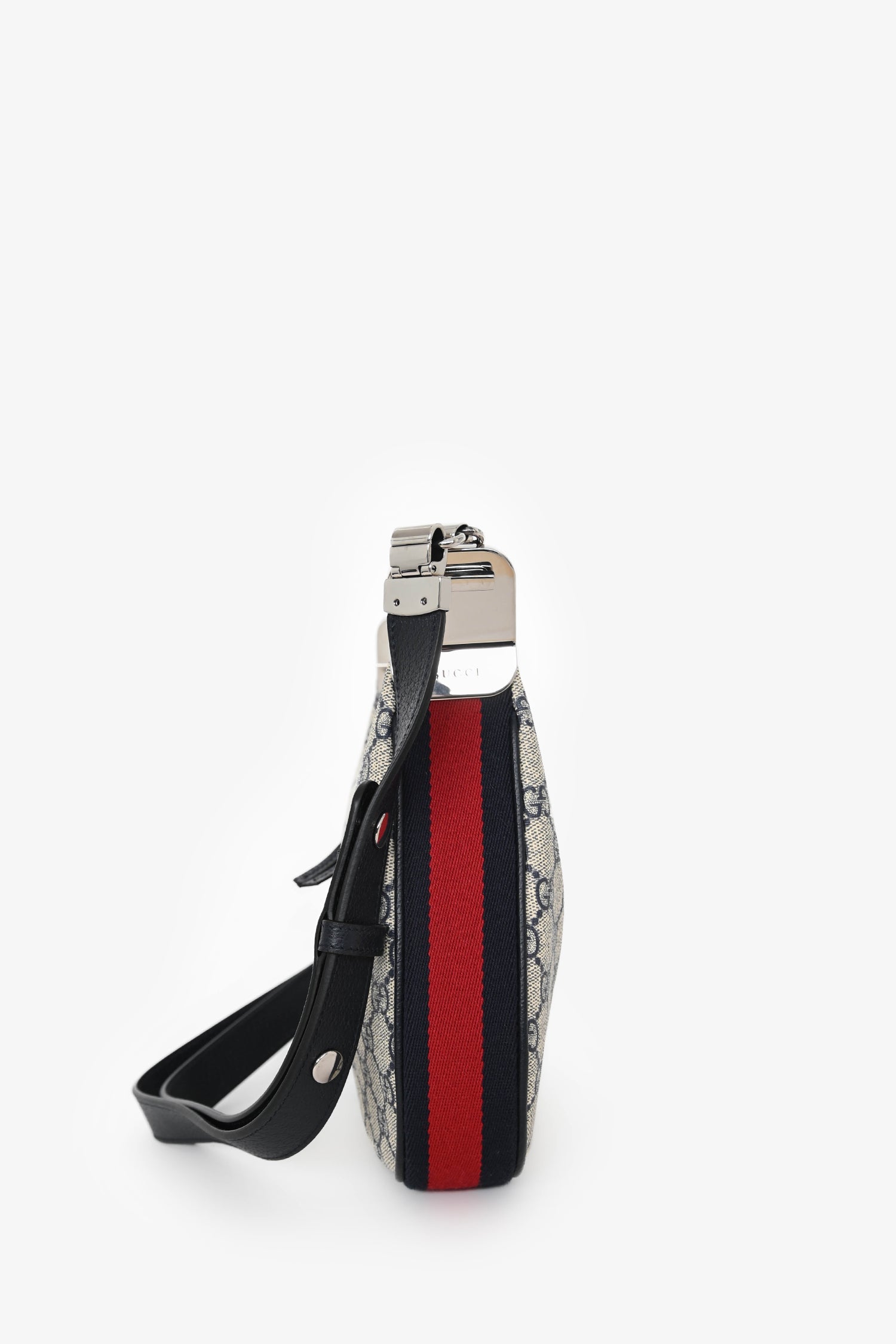 Gucci Blue Canvas/Leather GG 'Attache' Small Bag with Strap