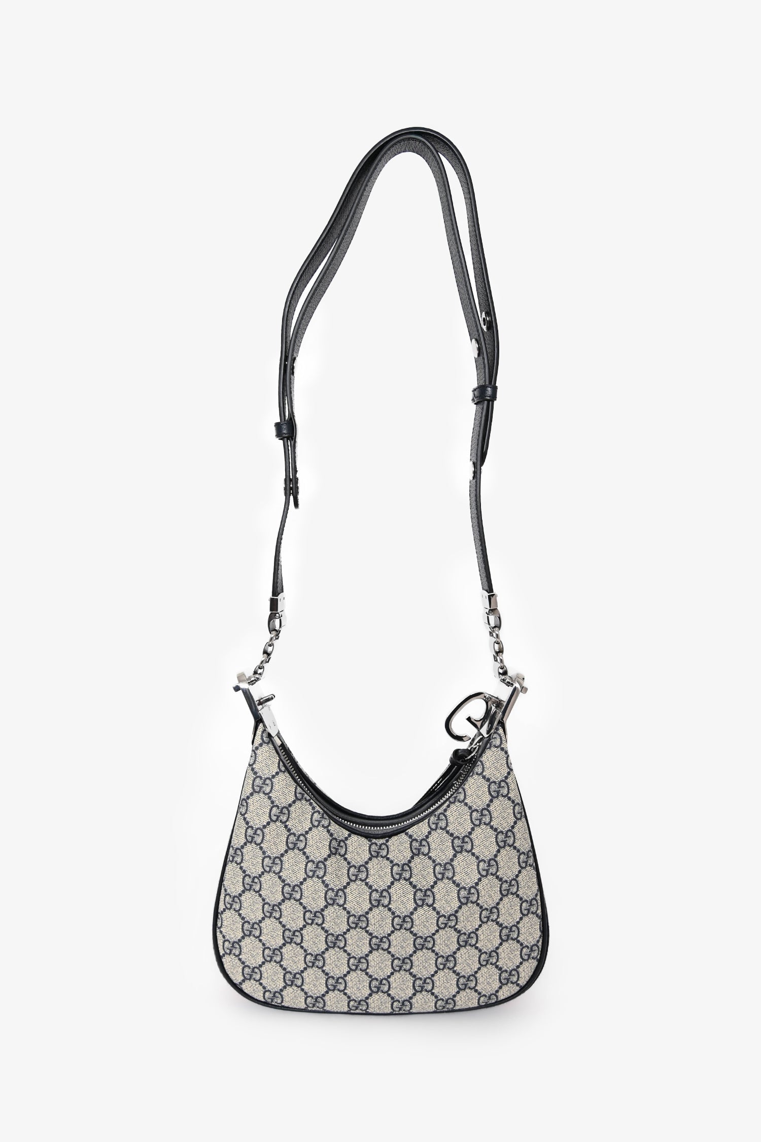 Gucci Blue Canvas/Leather GG 'Attache' Small Bag with Strap