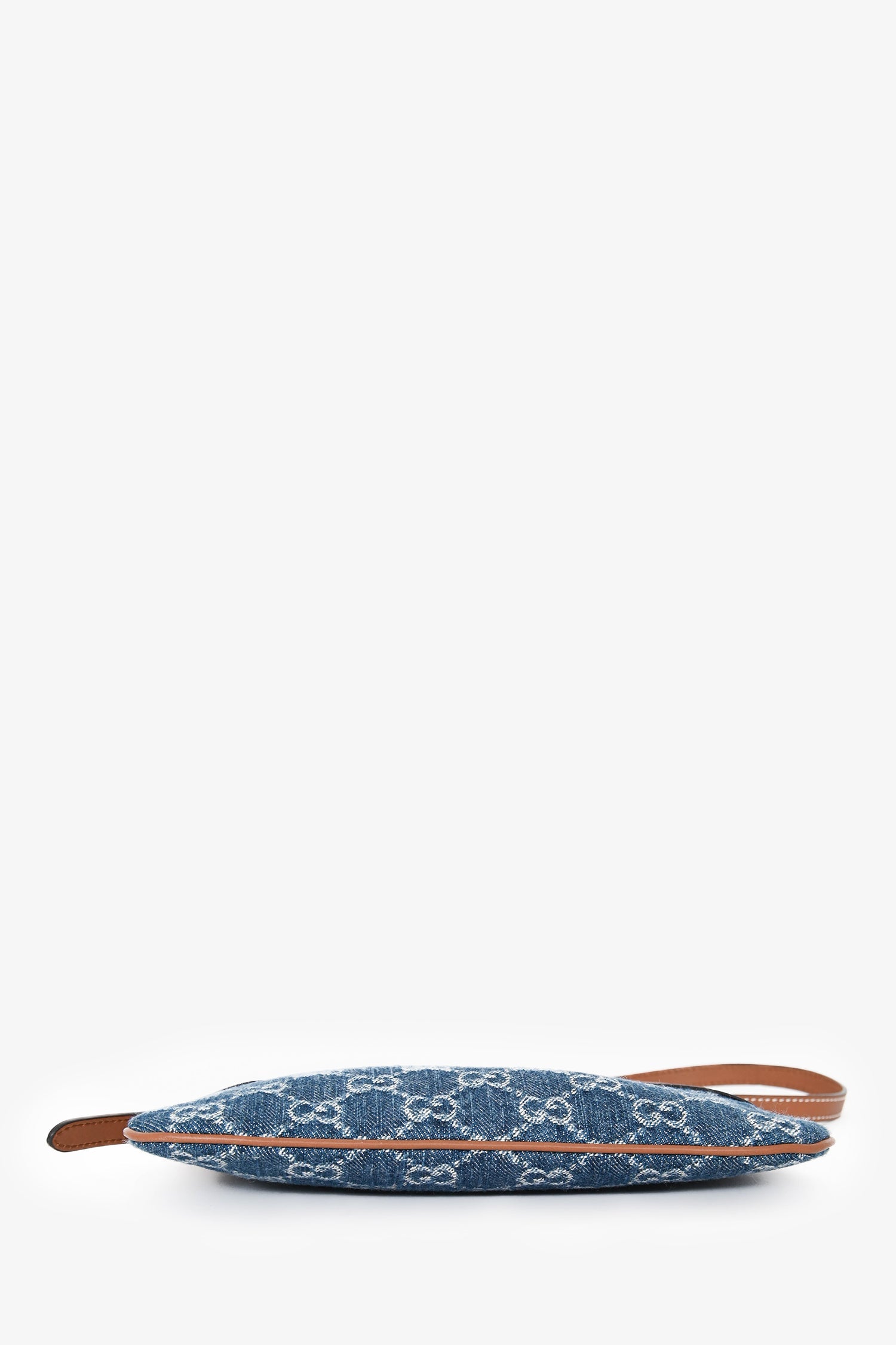 Gucci Blue Monogram Denim Mini Emblem Shoulder Bag