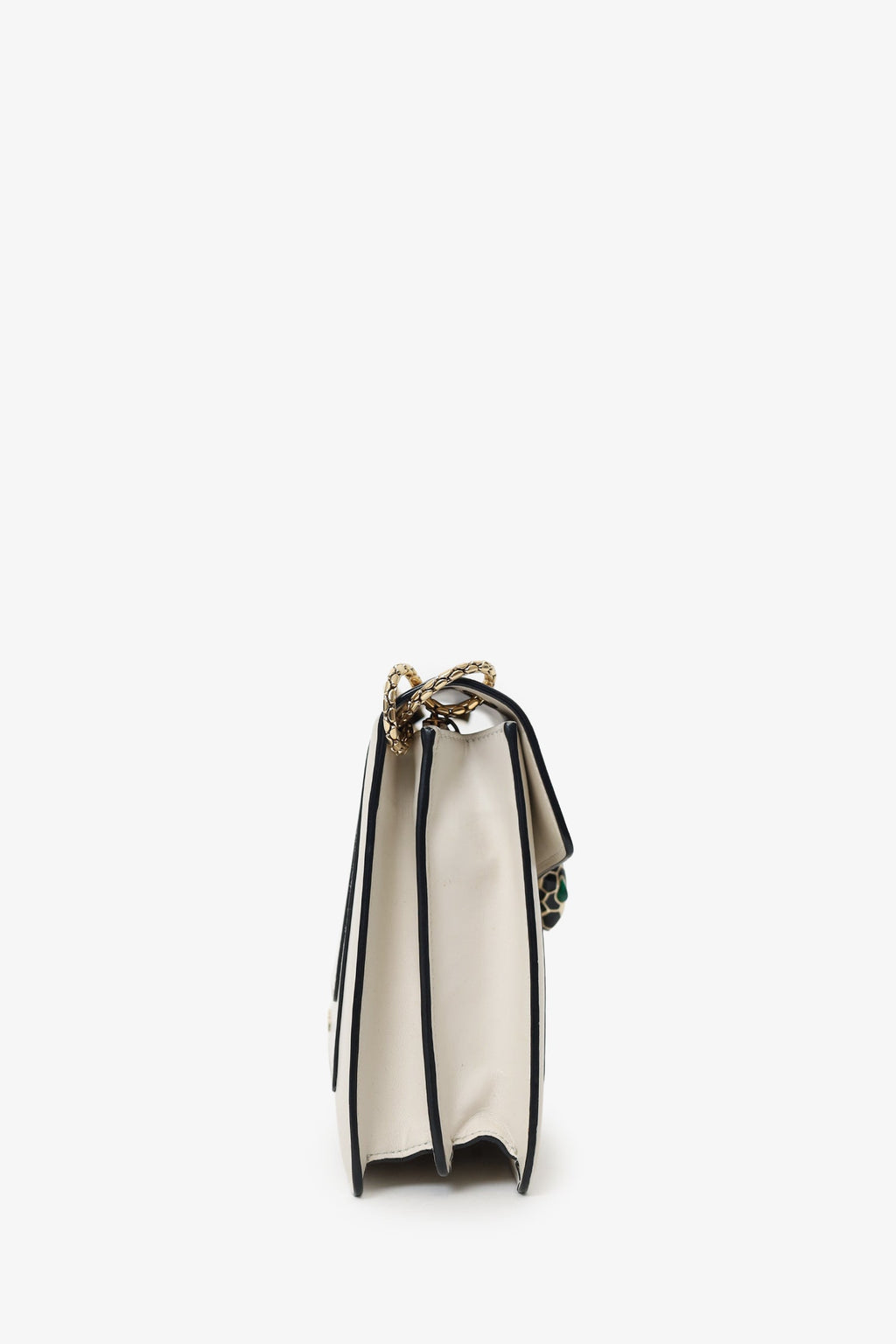 Bvlgari Cream Leather Medium Serpenti Forever Chain Bag