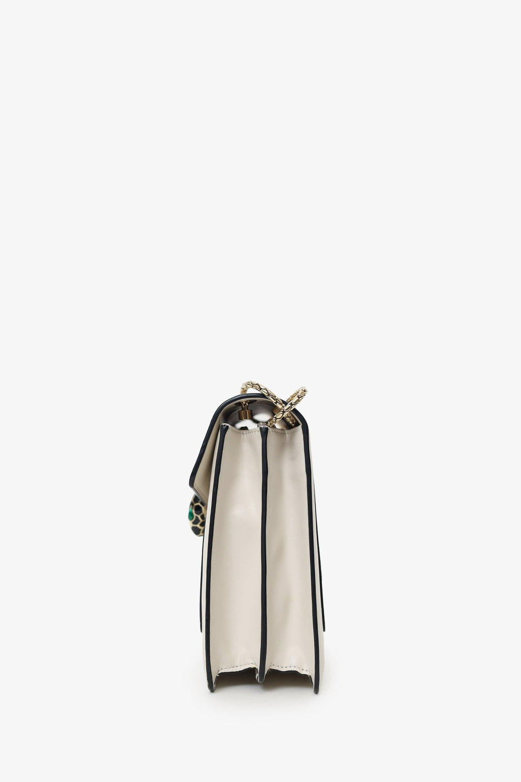 Bvlgari Cream Leather Medium Serpenti Forever Chain Bag