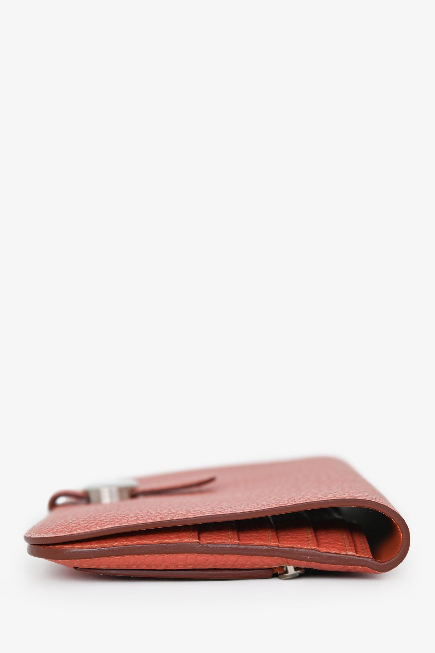 Hermès 2014 Terra Cotta Clemence Leather Dogon Wallet