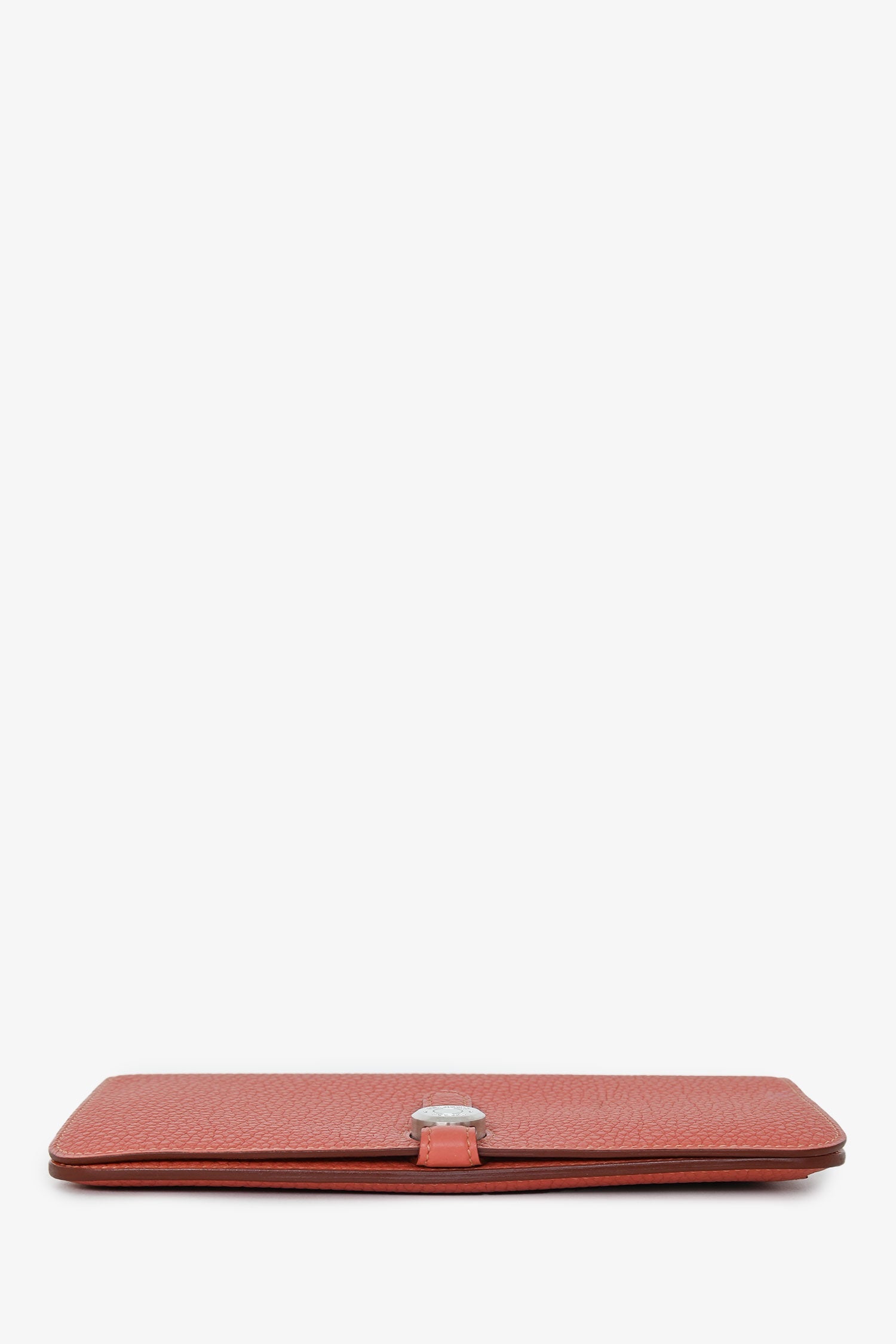 Hermès 2014 Terra Cotta Clemence Leather Dogon Wallet