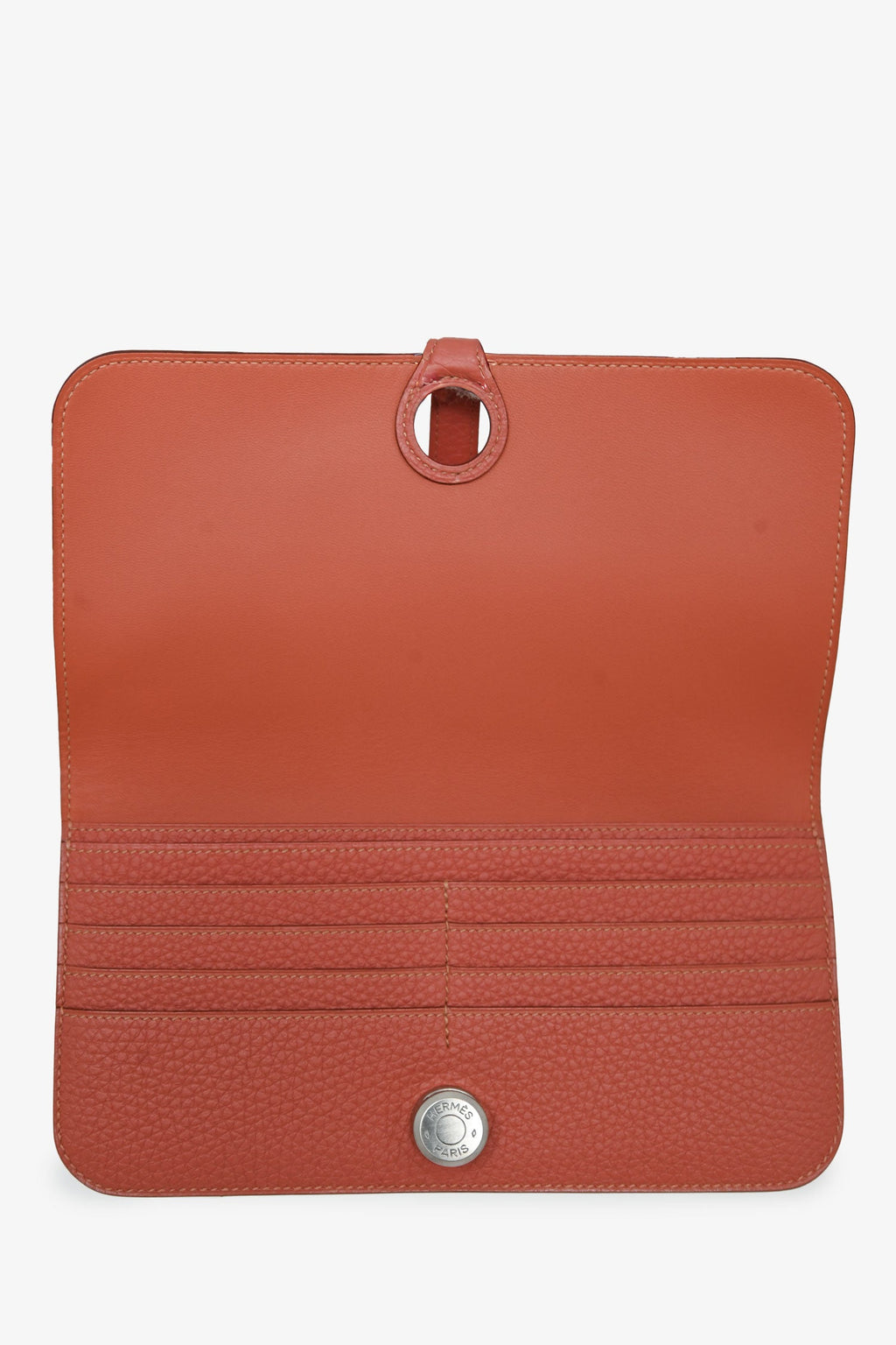 Hermès 2014 Terra Cotta Clemence Leather Dogon Wallet
