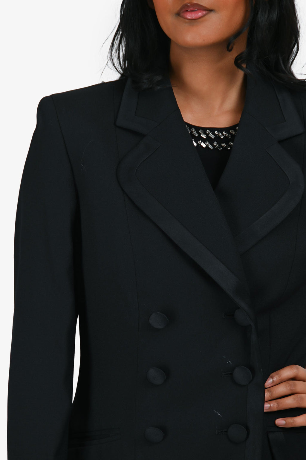 Moschino Cheap and Chic Black Double Breasted Blazer Size 6