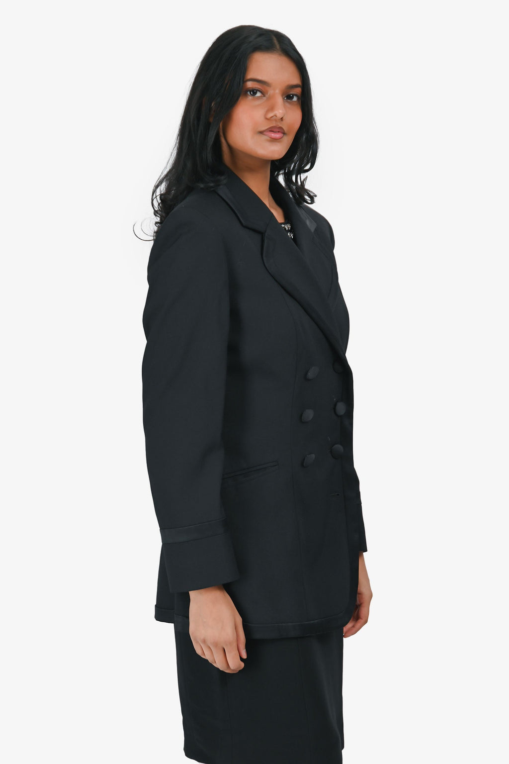 Moschino Cheap and Chic Black Double Breasted Blazer Size 6