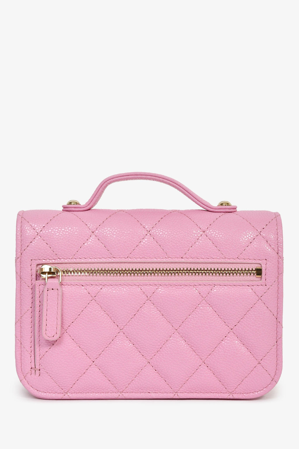 Pre-Loved Chanel™ 2022+ Lilac Caviar Leather Business Affinity Clutch On Chain