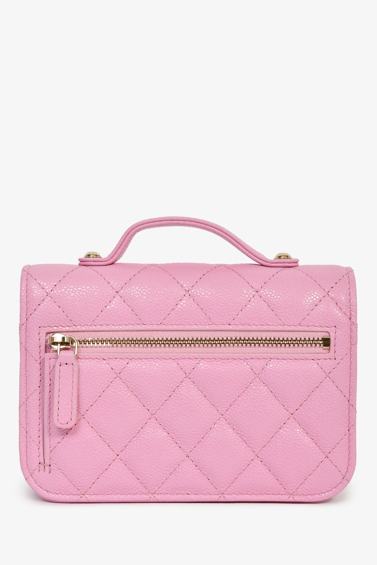 Pre-Loved Chanel™ 2022+ Lilac Caviar Leather Business Affinity Clutch On Chain