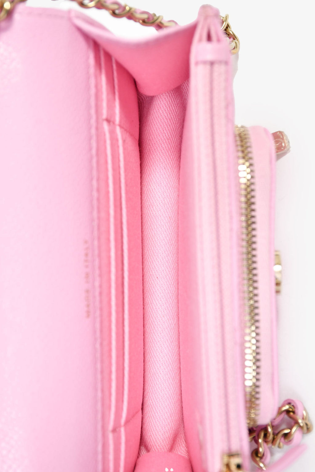 Pre-Loved Chanel™ 2022+ Lilac Caviar Leather Business Affinity Clutch On Chain