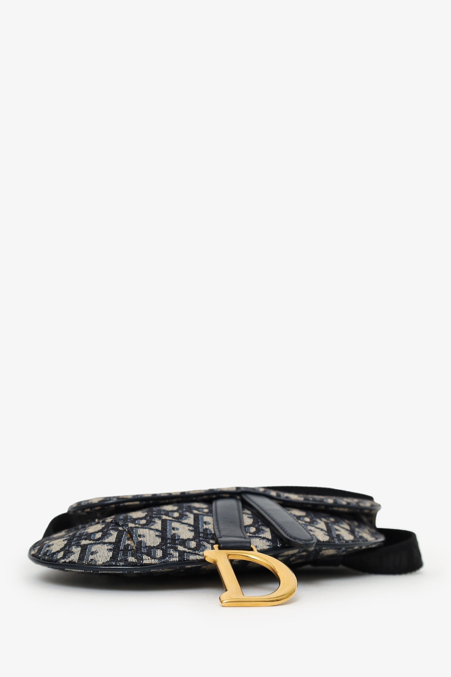 Christian Dior Navy Oblique Canvas Saddle Belt Bag