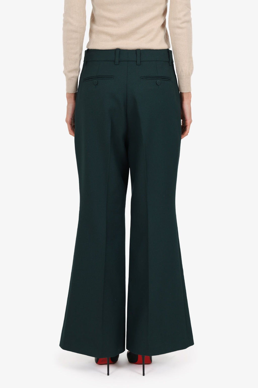 Gucci Dark Green Pleated Trouser Pants Size 40