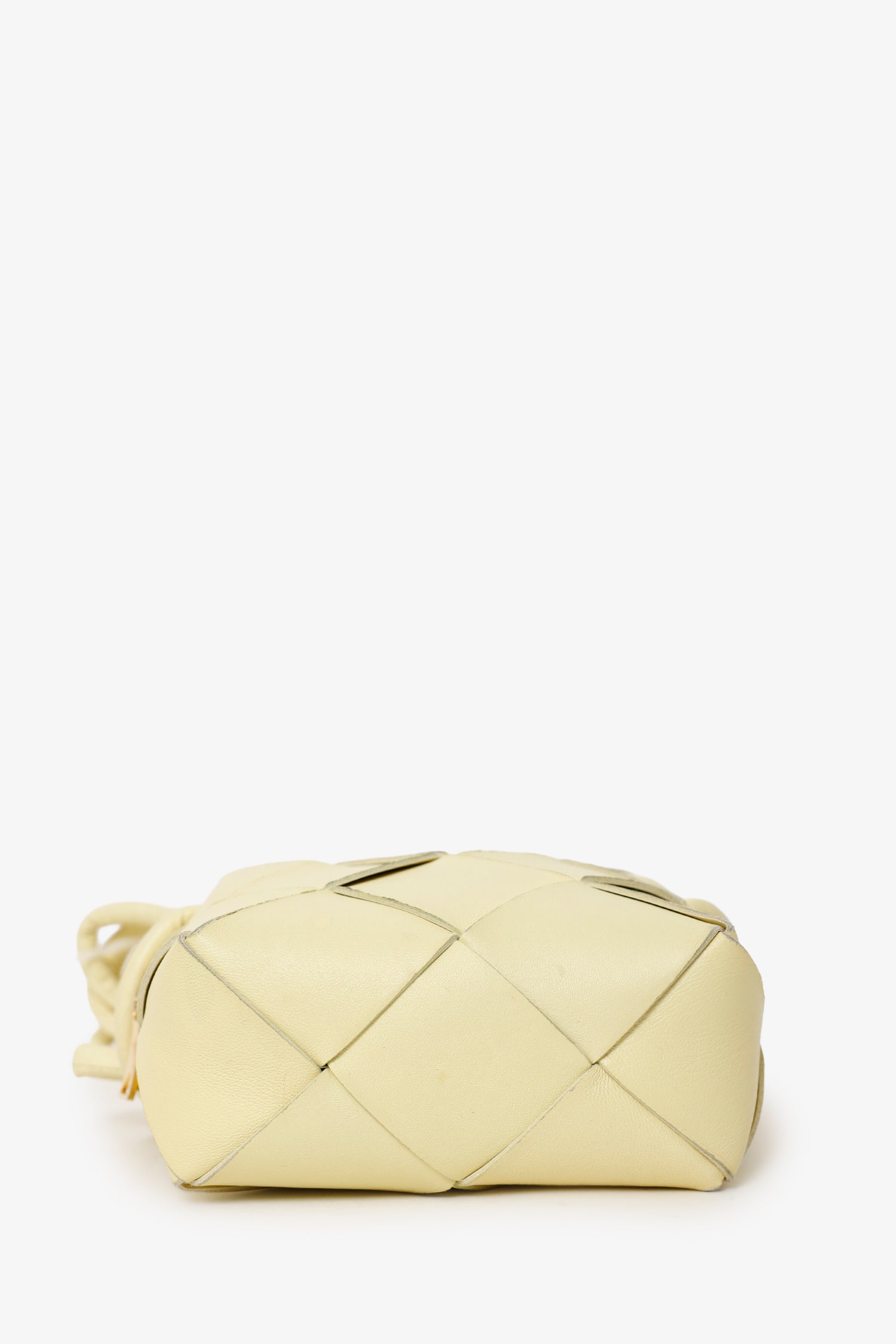 Bottega Veneta Pale Yellow Cassette Camera Crossbody