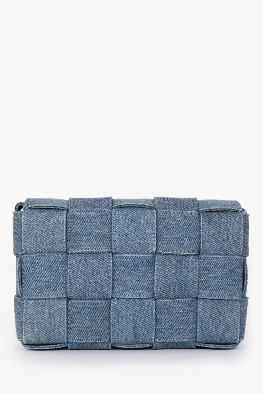 Bottega Veneta Blue Denim Intrecciato Cassette Crossbody Bag