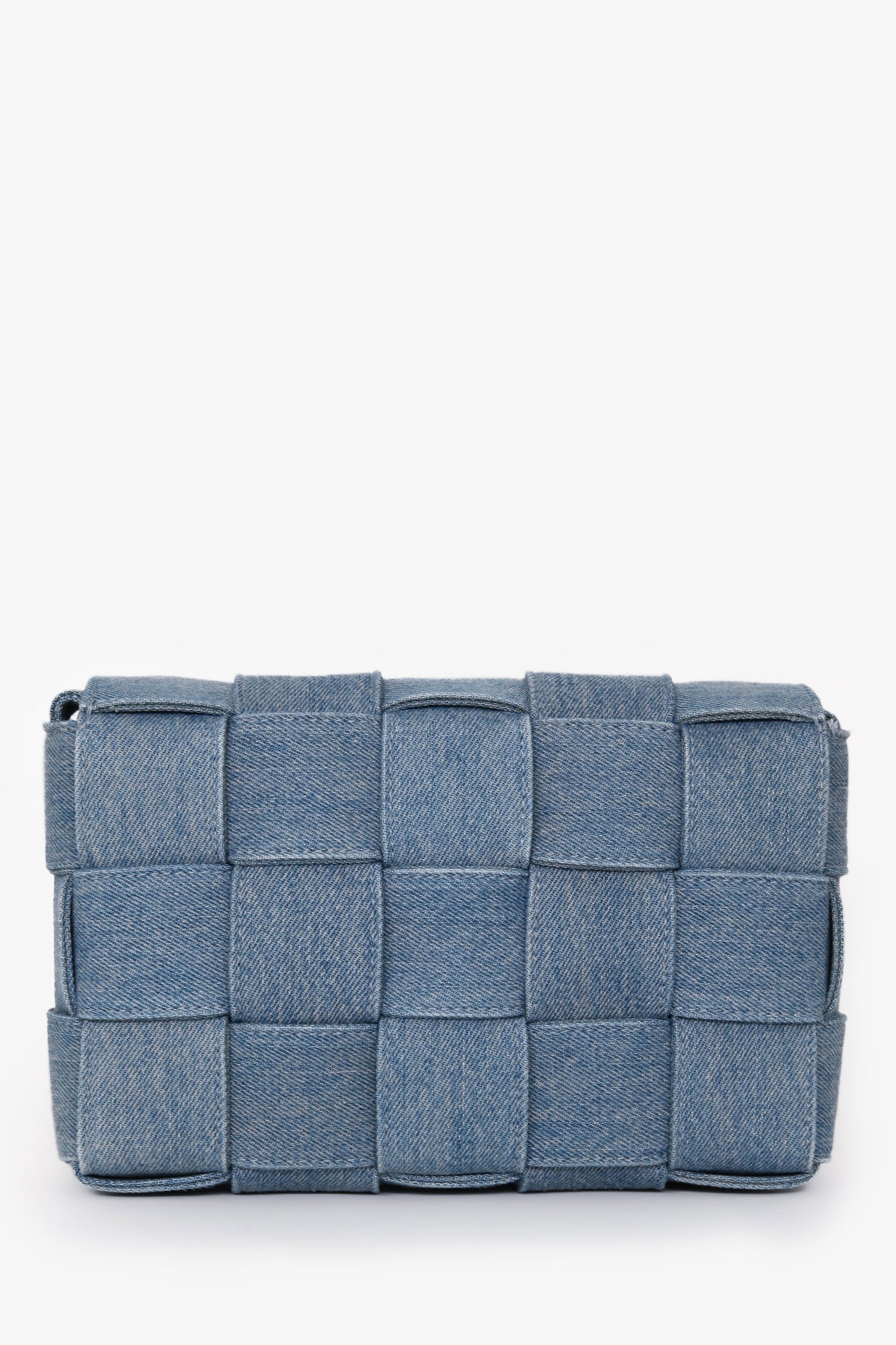Bottega Veneta Blue Denim Intrecciato Cassette Crossbody Bag