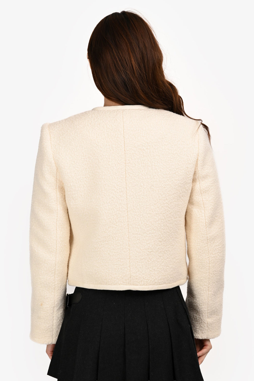 Cinq a Sept Ivory 'Junia' Boucle Crop Jacket Size 2