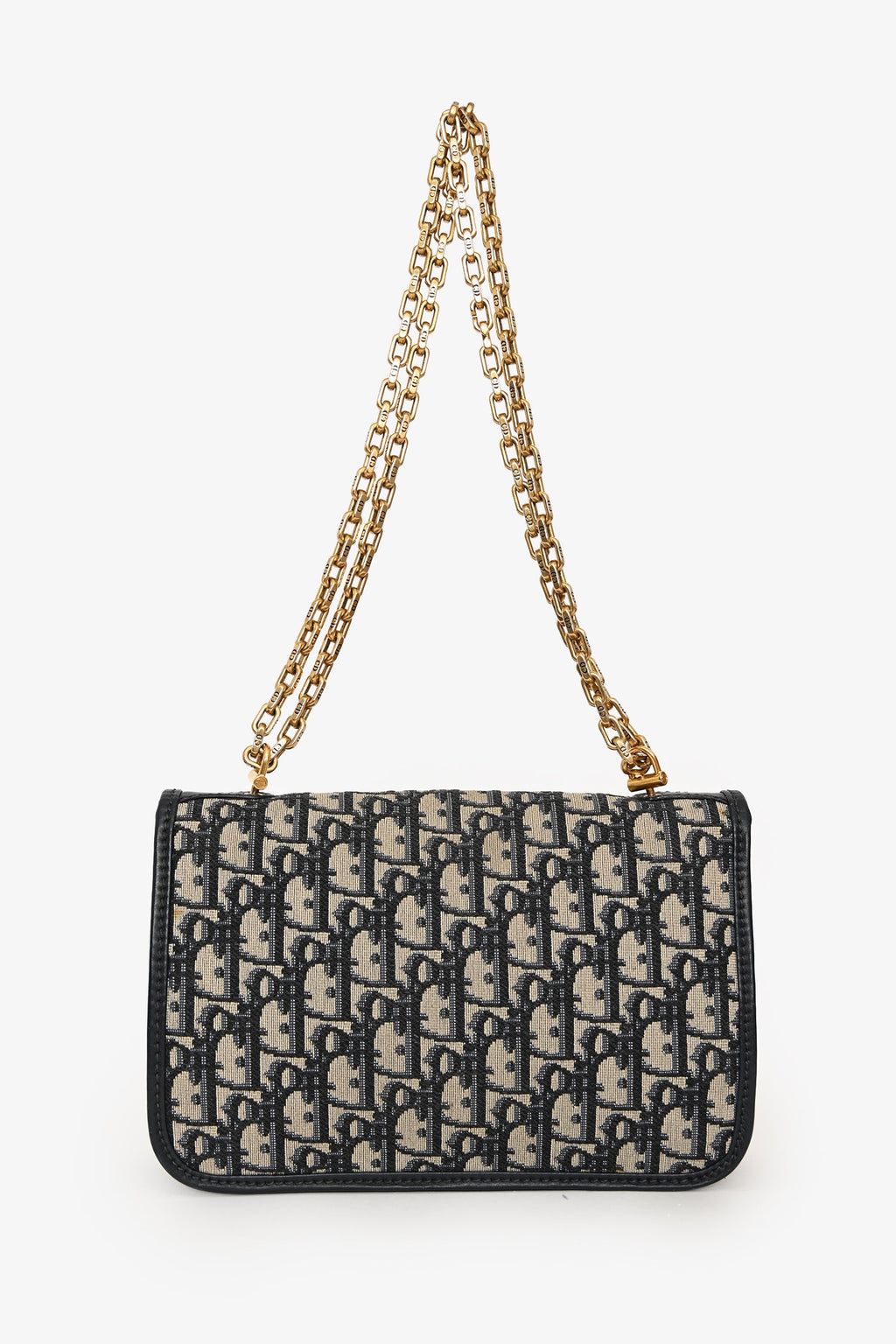 Christian Dior 2018 Blue Oblique Dioraddict Wallet on Chain