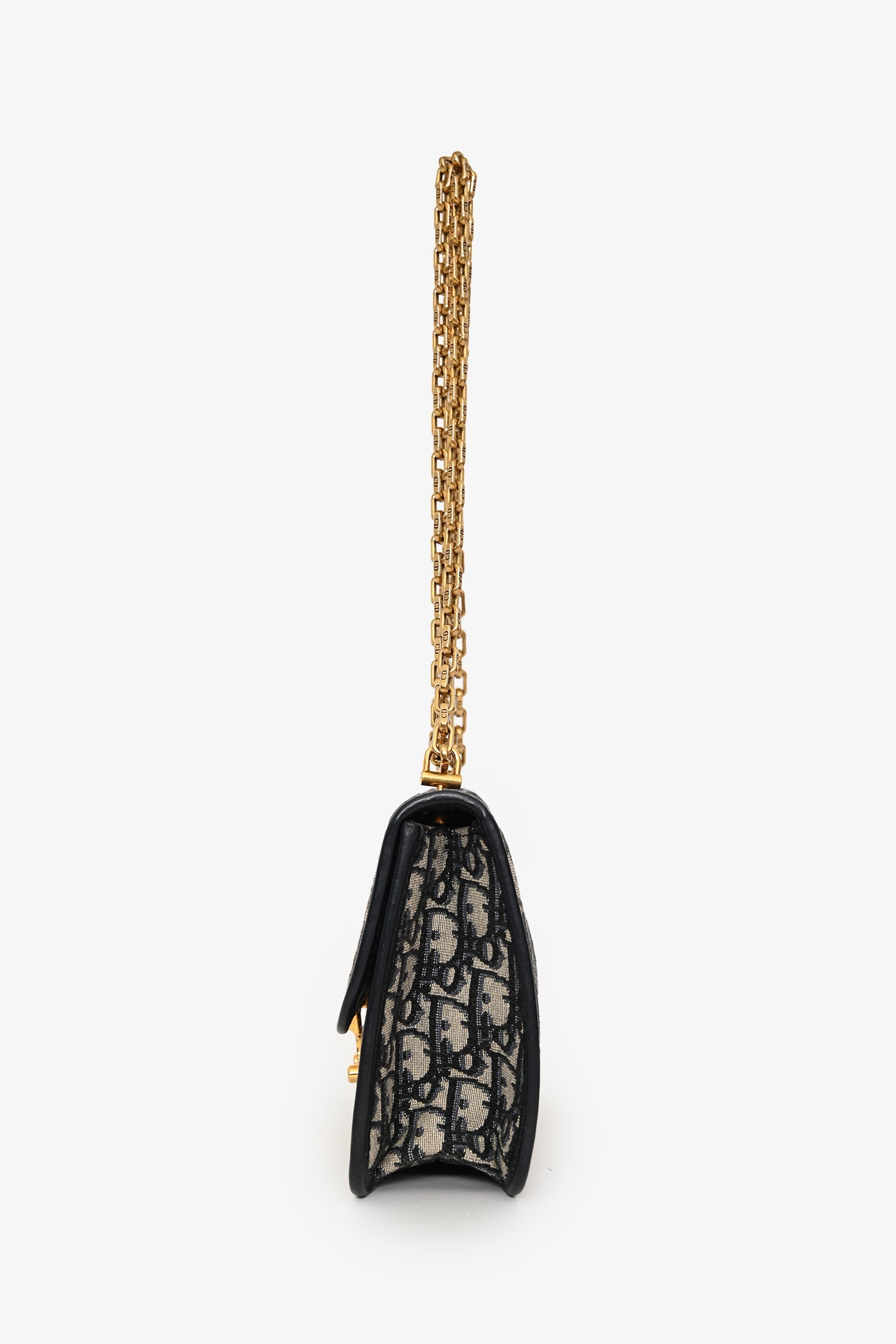 Christian Dior 2018 Blue Oblique Dioraddict Wallet on Chain