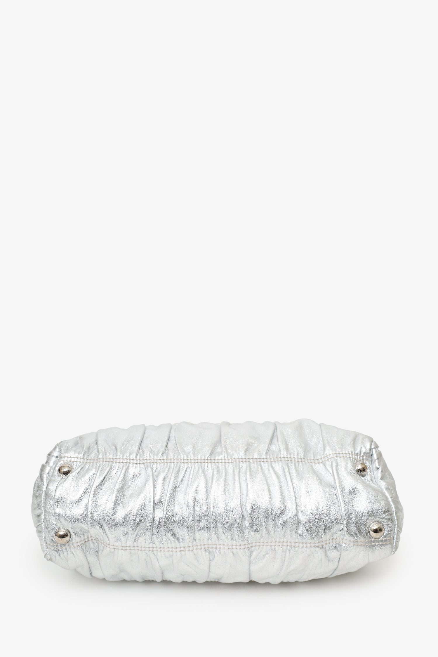 Prada Silver Leather Dressy Gaufre Bag