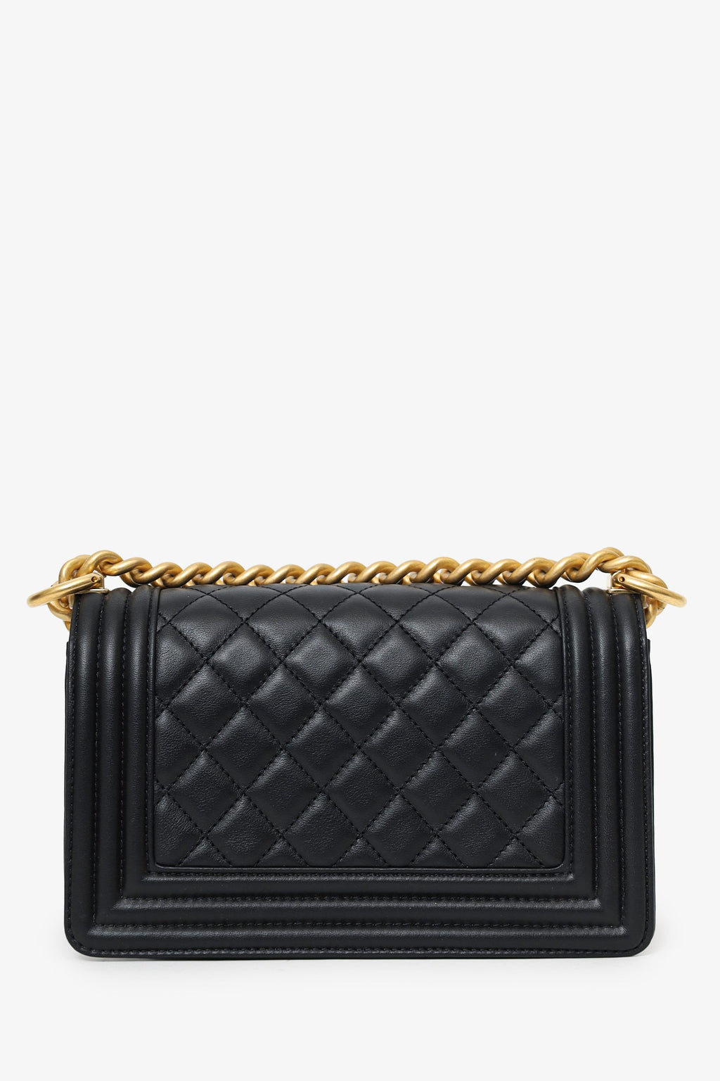 Pre-Loved Chanel™ 2022+ Black Quilted Lambskin Small Boy Bag