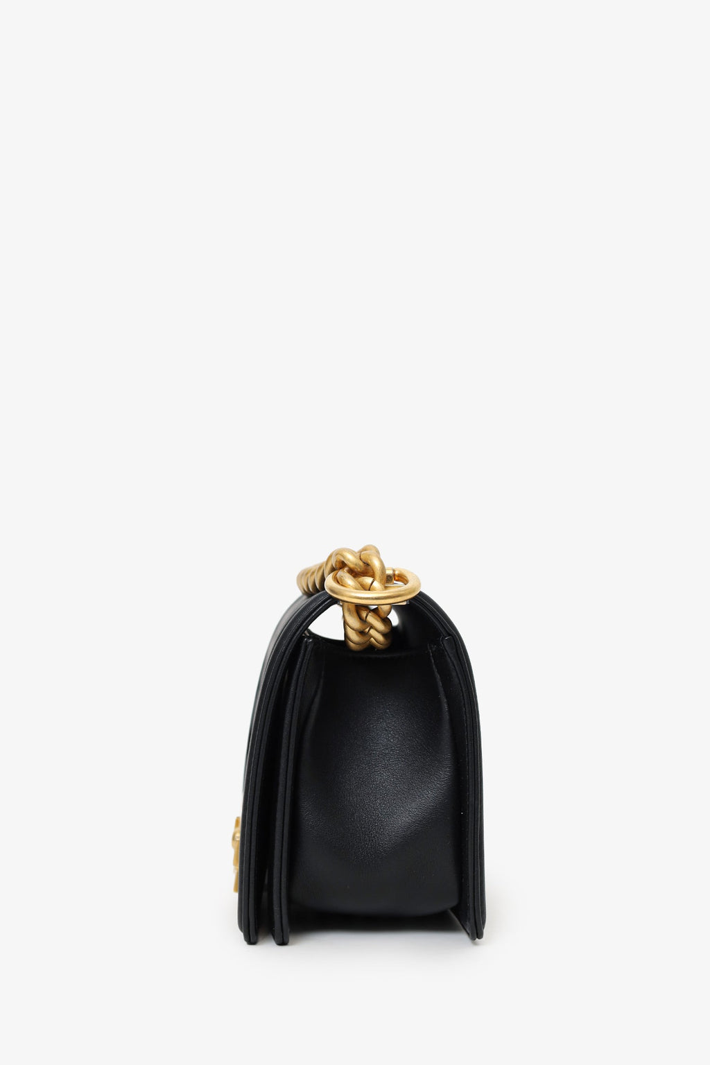 Pre-Loved Chanel™ 2022+ Black Quilted Lambskin Small Boy Bag