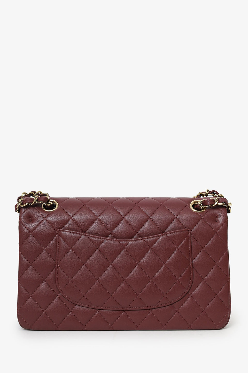 Pre-Loved Chanel™ 2022+ Burgundy Lambskin Medium Double Flap Shoulder Bag
