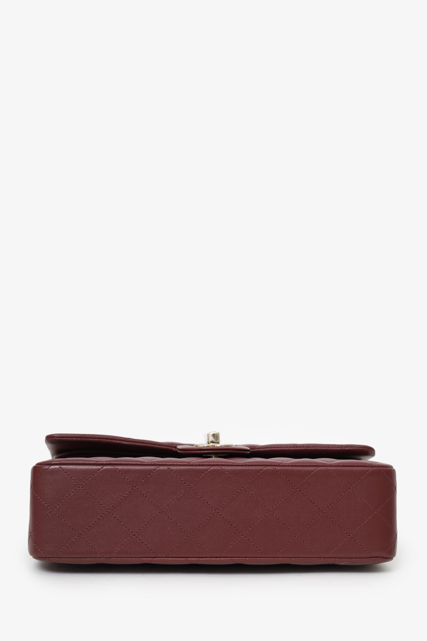 Pre-Loved Chanel™ 2022+ Burgundy Lambskin Medium Double Flap Shoulder Bag