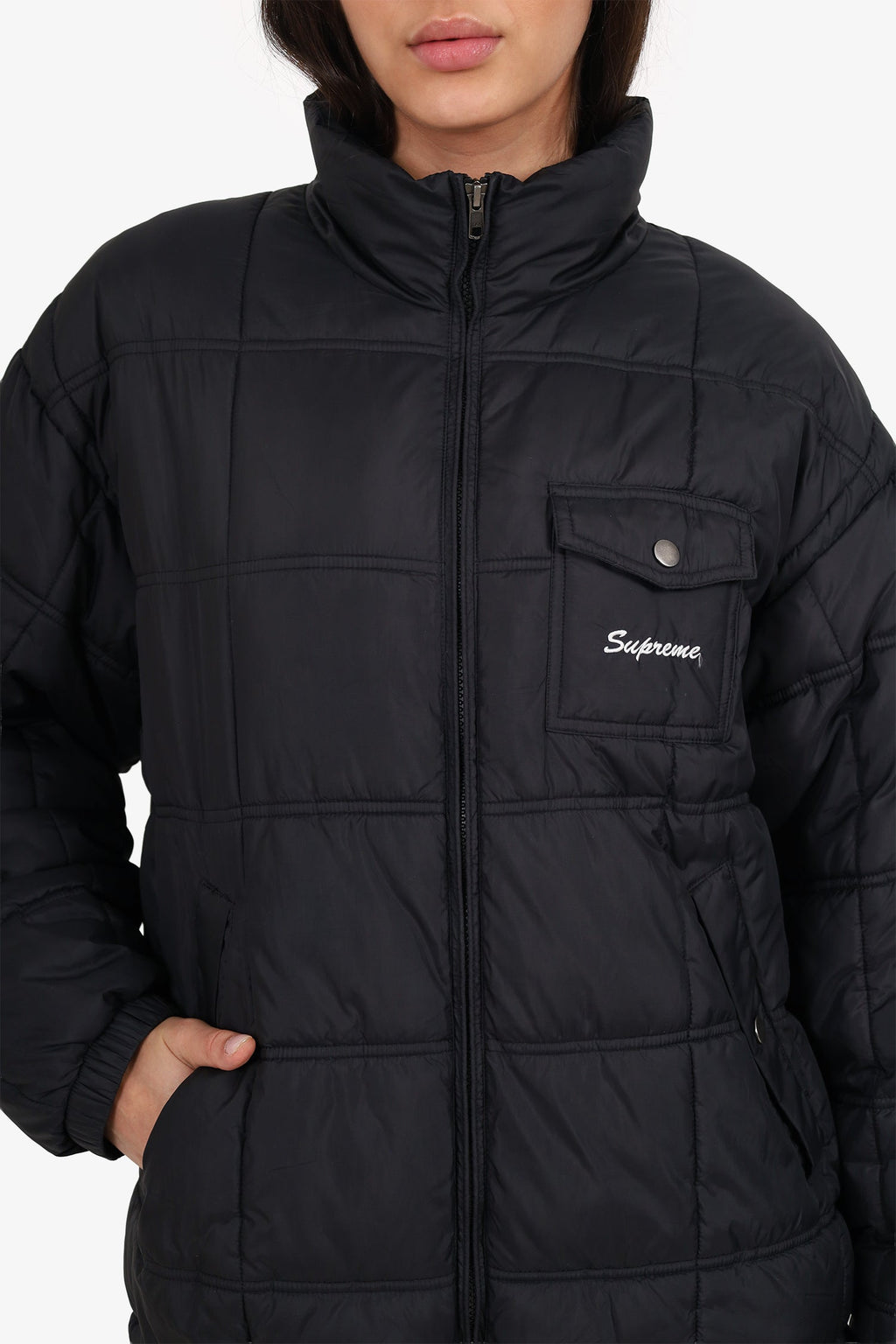 Supreme Black Puffer Jacket Size M