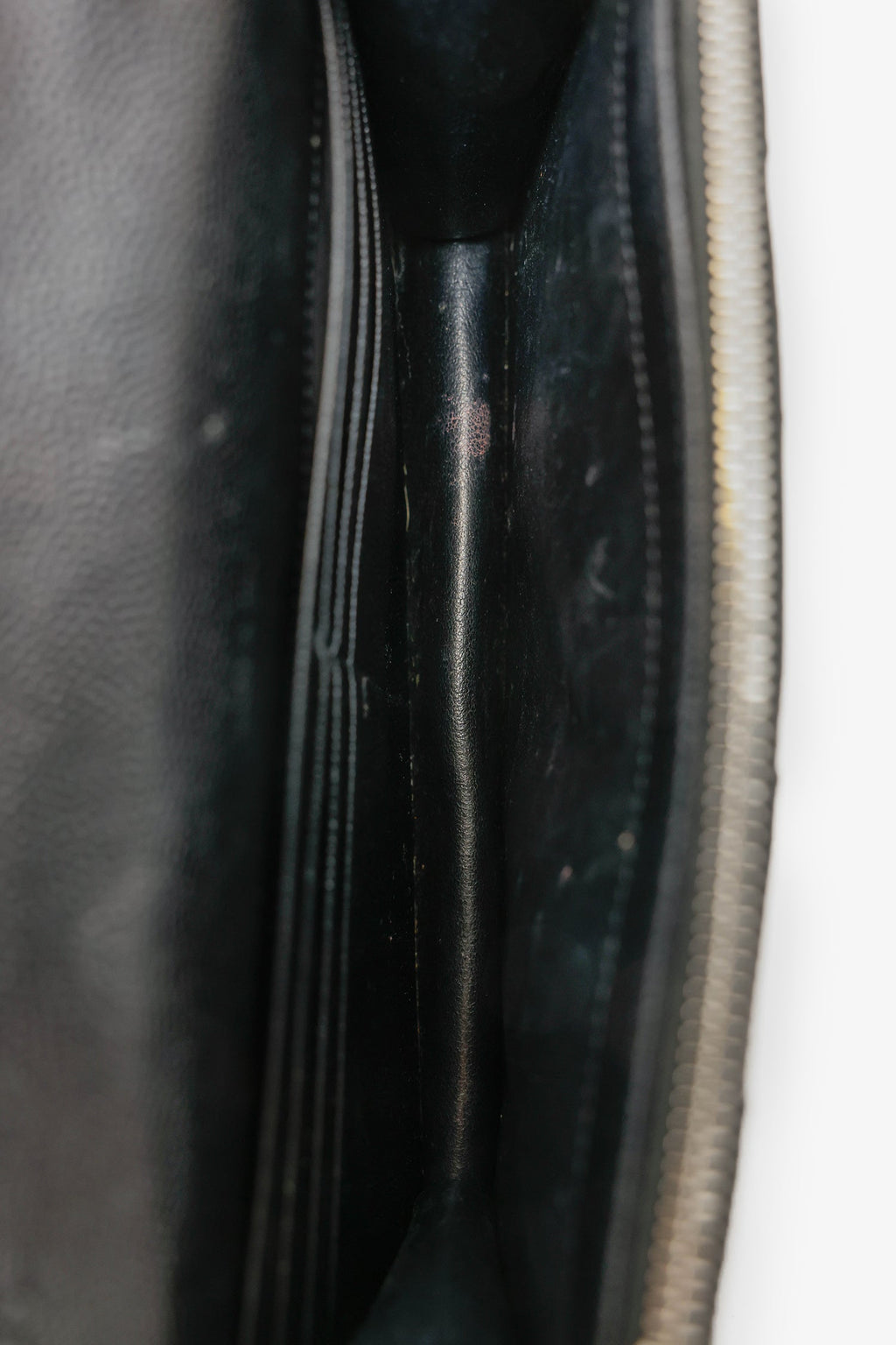 Saint Laurent Black Grained Leather Envelope Wallet On Chain