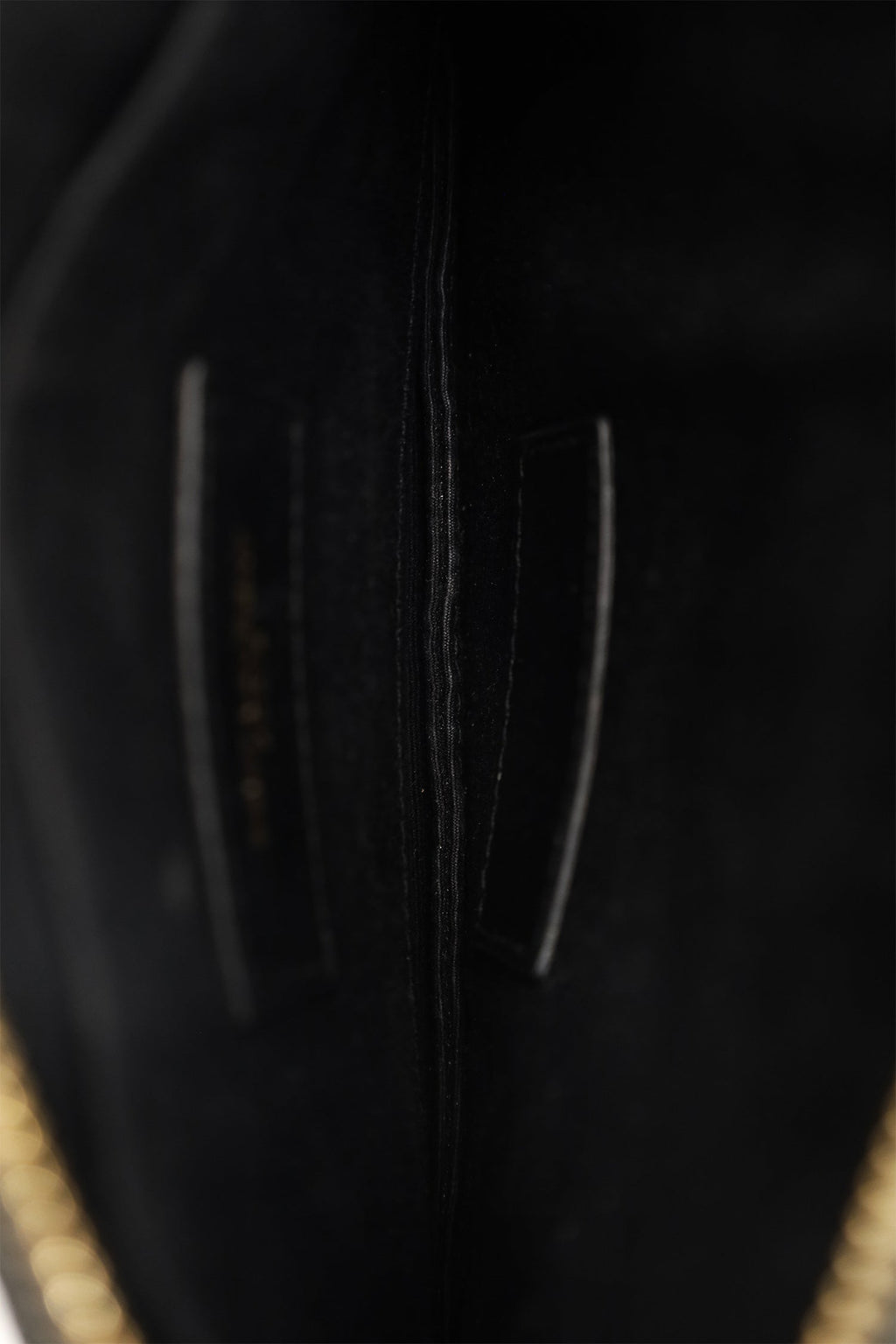 Saint Laurent Black Grained Leather Matelasse YSL Monogram Small Zip Top Bill Pouch