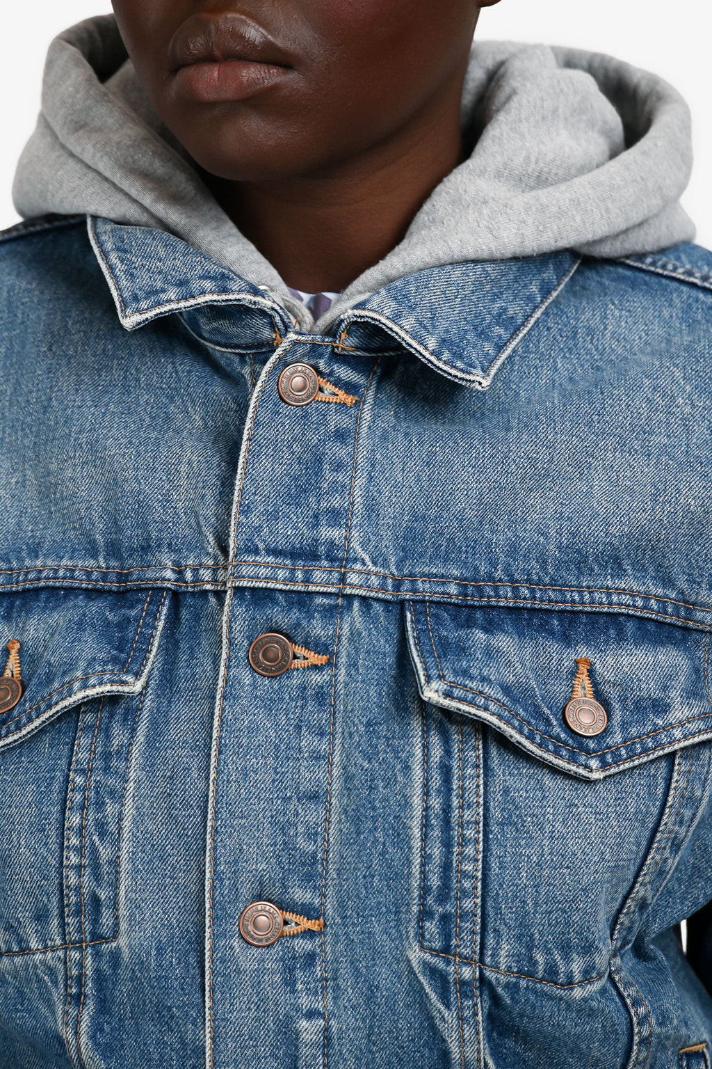 Celine Blue/Grey Denim Hoodie Jacket Size M