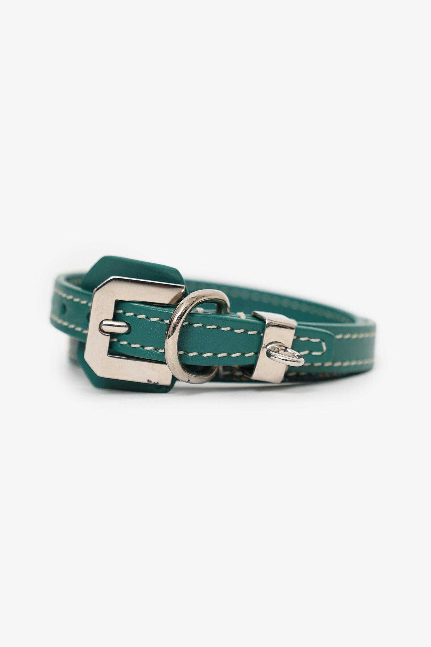 Goyard Green Leather Edmond Double Wrap Bracelet