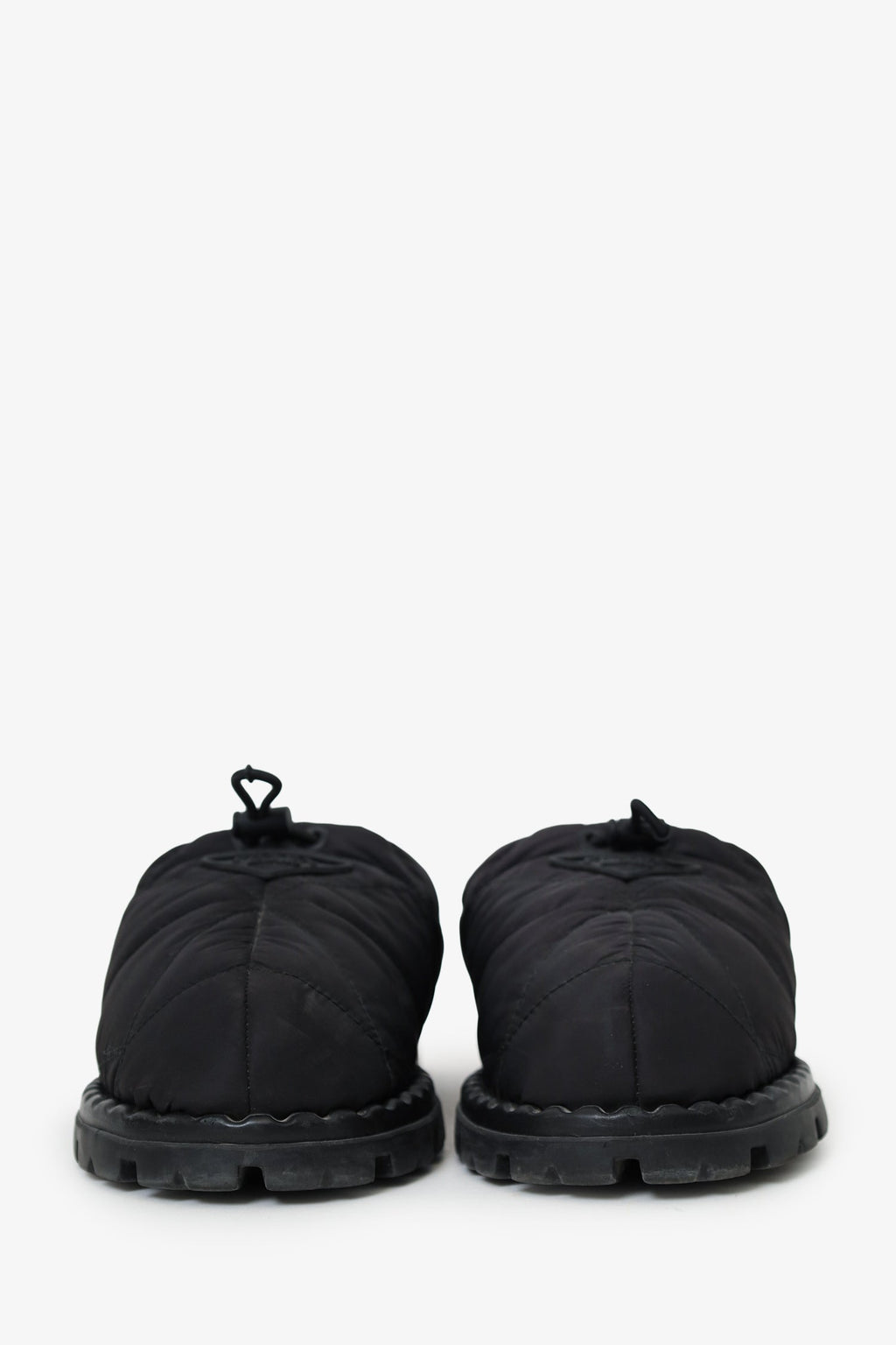 Prada Black Nylon Quilted Slipper Mule Size 38