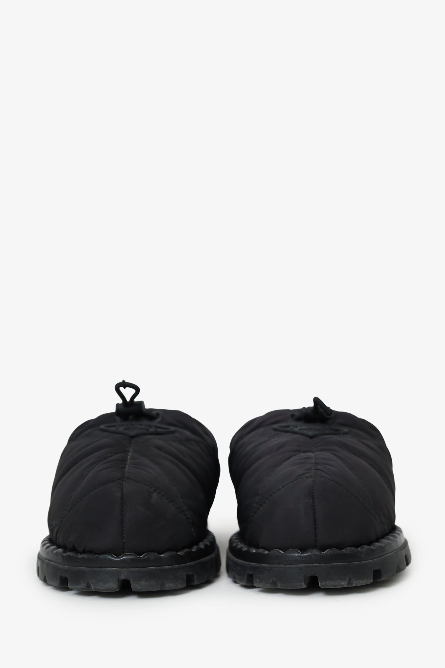 Prada Black Nylon Quilted Slipper Mule Size 38