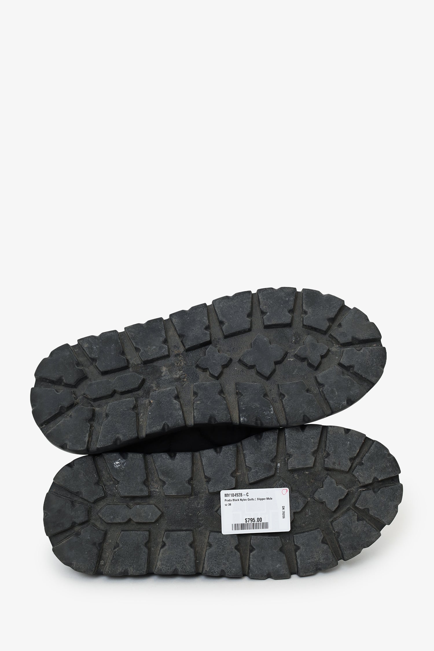 Prada Black Nylon Quilted Slipper Mule Size 38