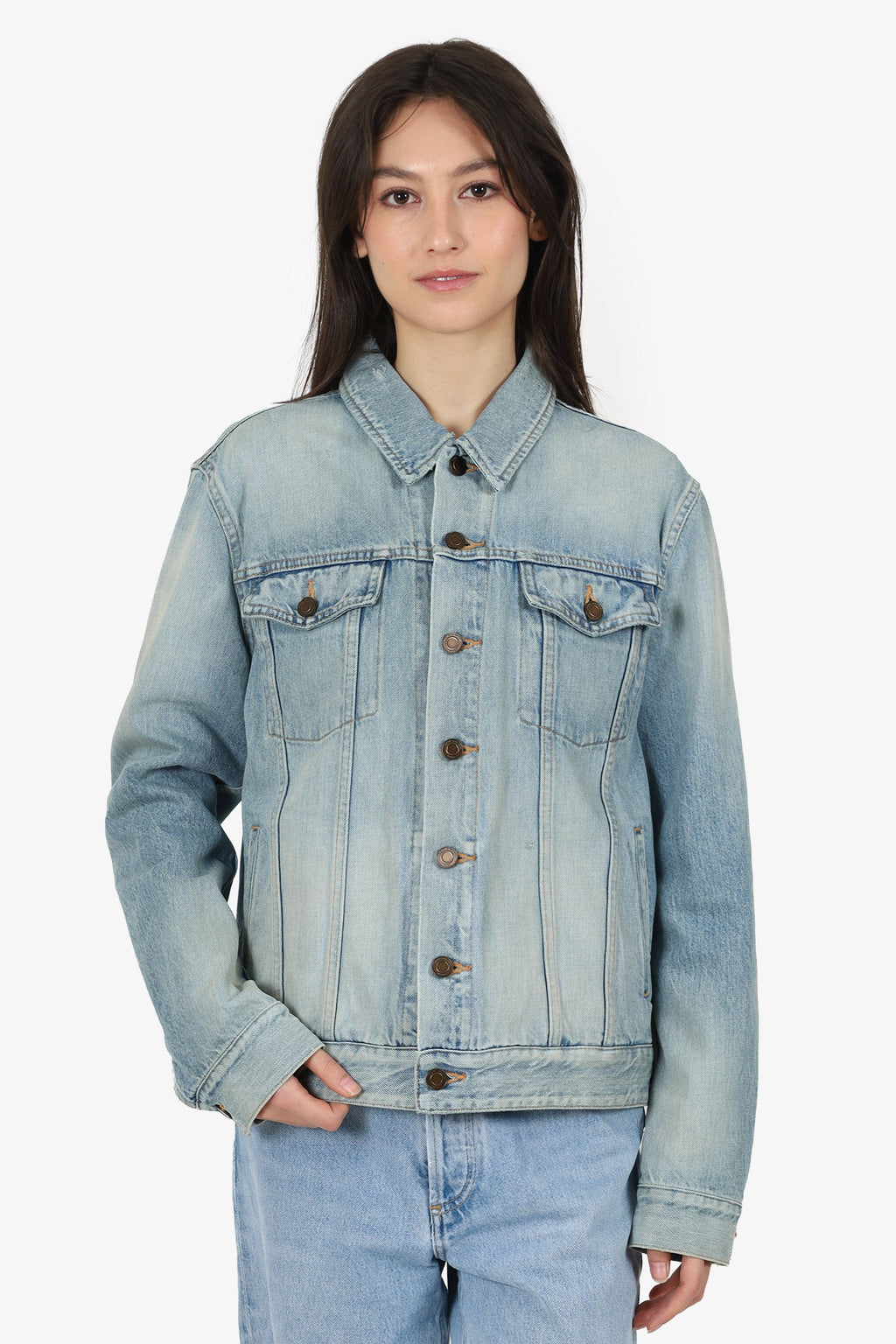 Saint Laurent Blue Classic Denim Jacket Size 46