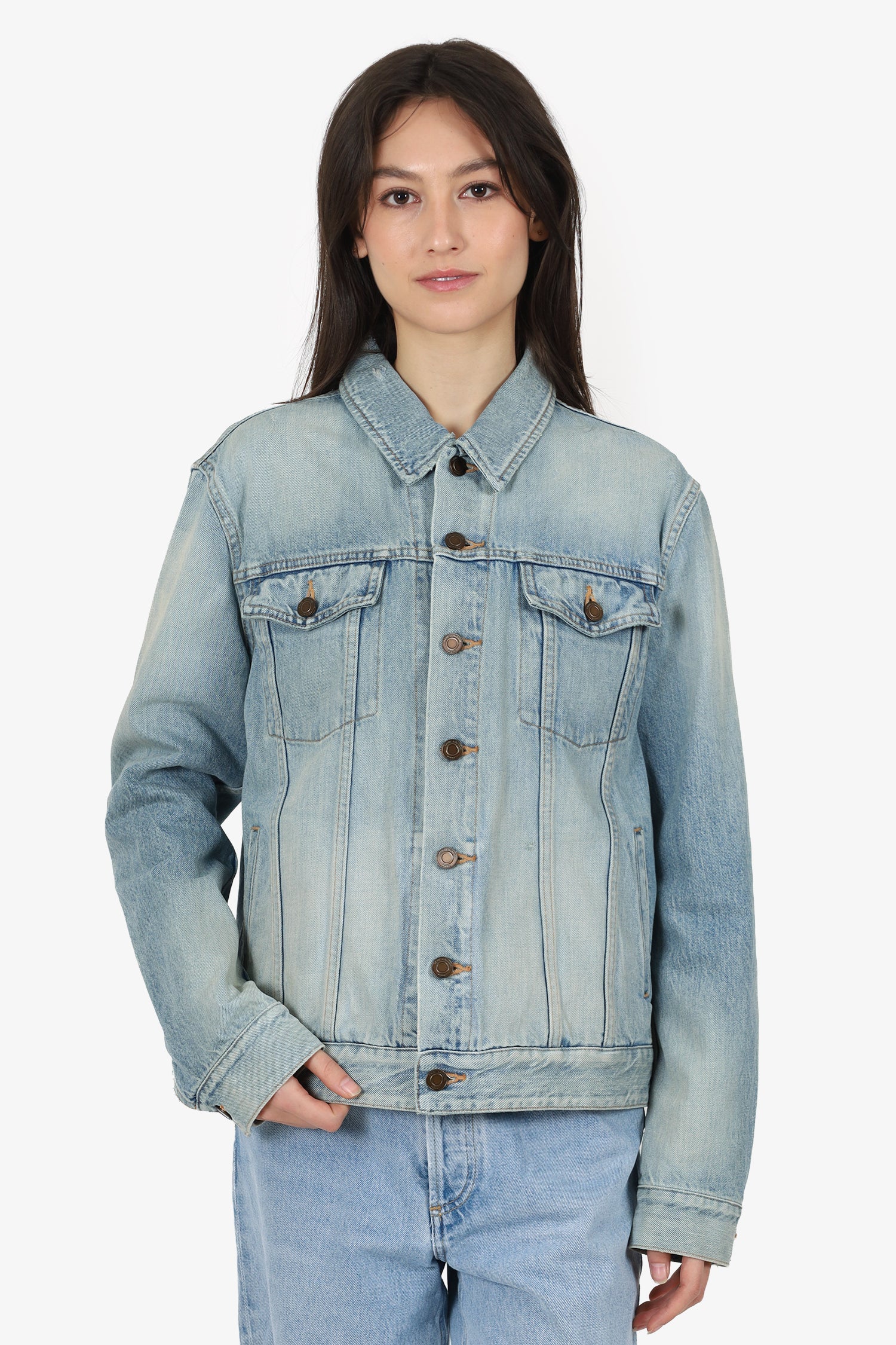 Saint Laurent Blue Classic Denim Jacket Size 46