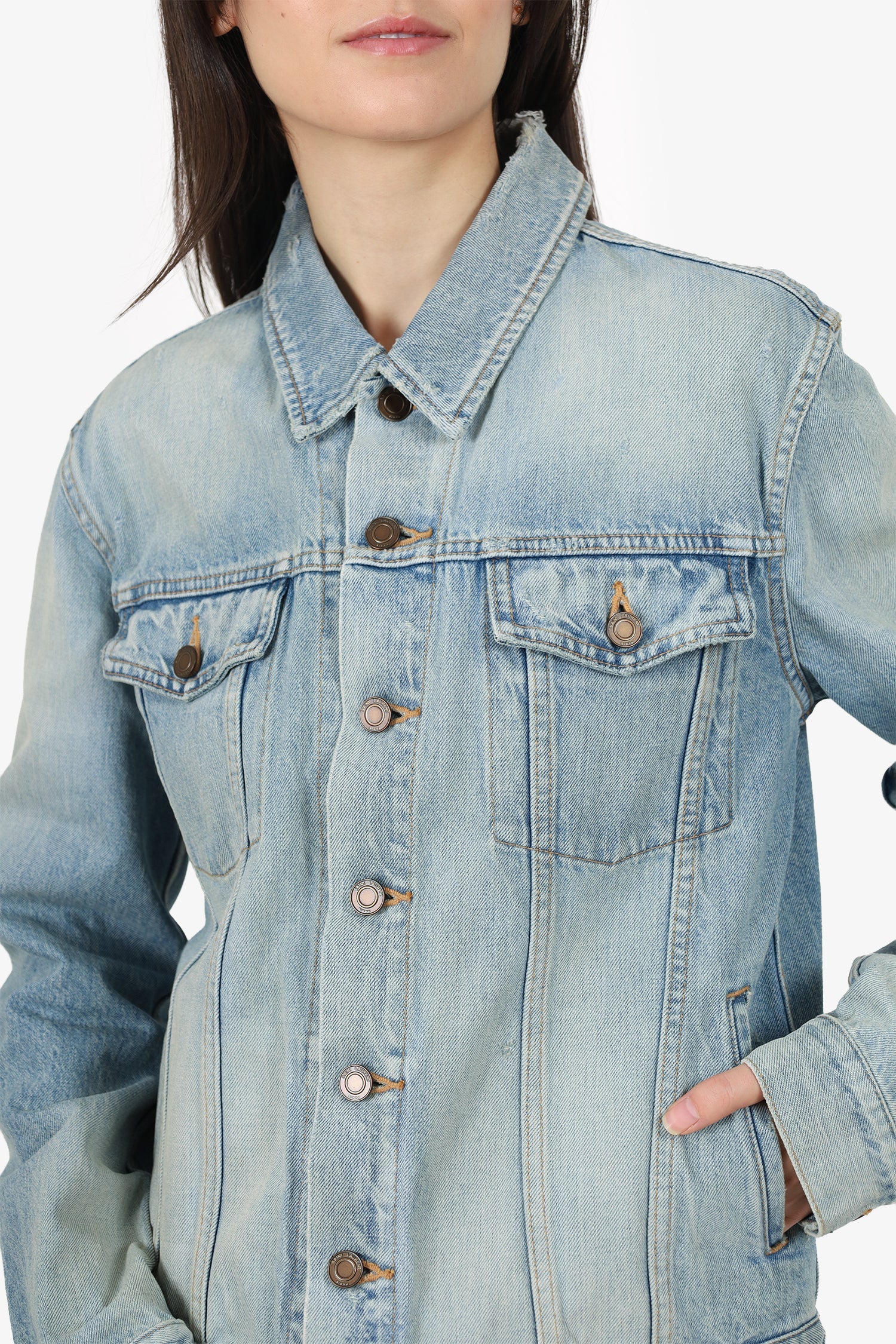 Saint Laurent Blue Classic Denim Jacket Size 46