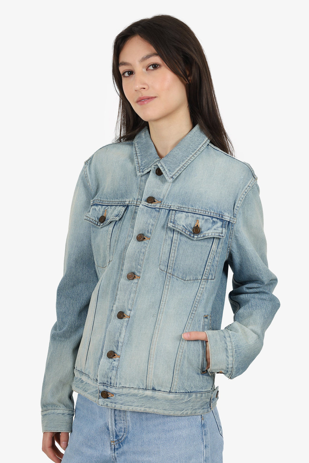 Saint Laurent Blue Classic Denim Jacket Size 46